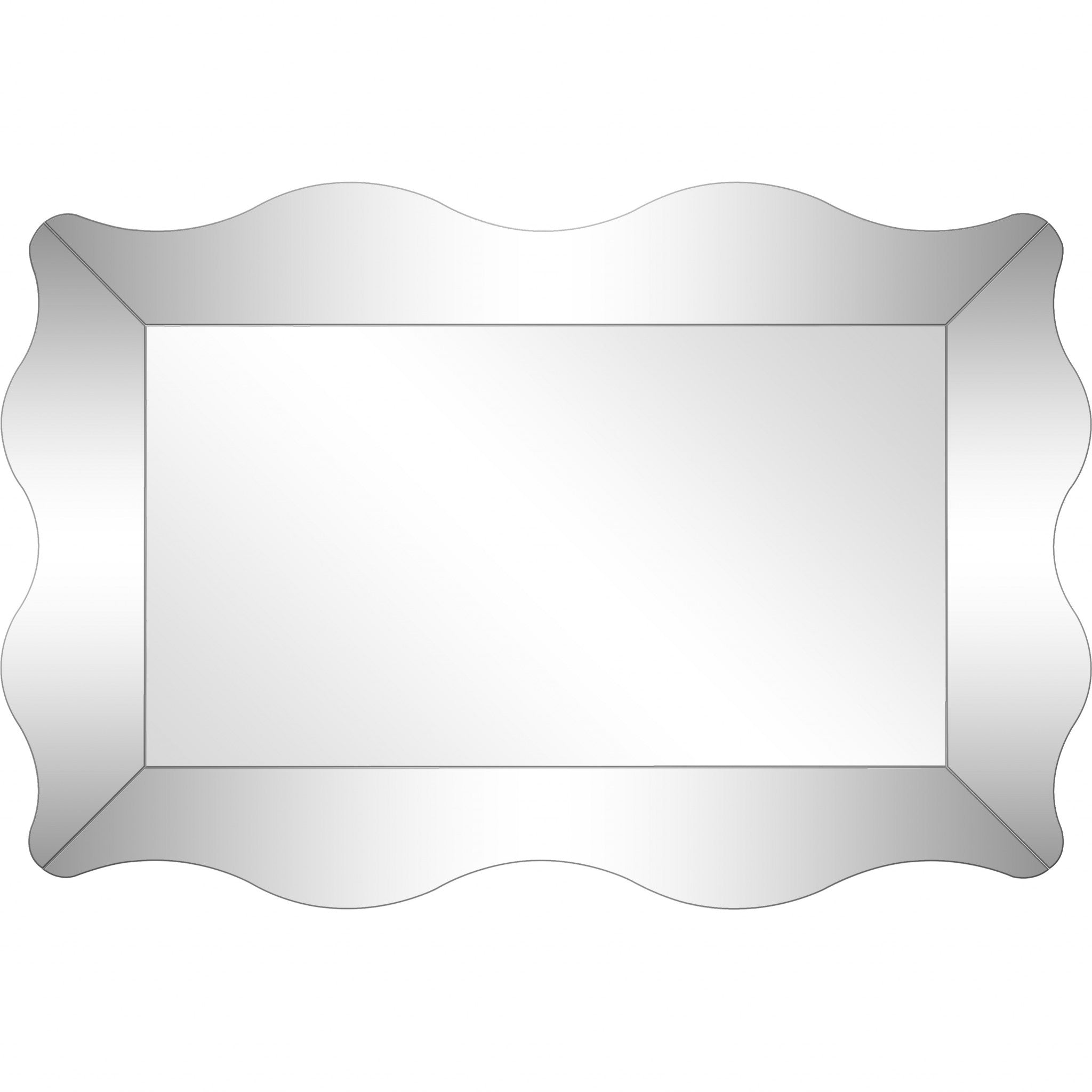 Clear Scalloped Edge Accent Glass Wall Mirror | 23.5