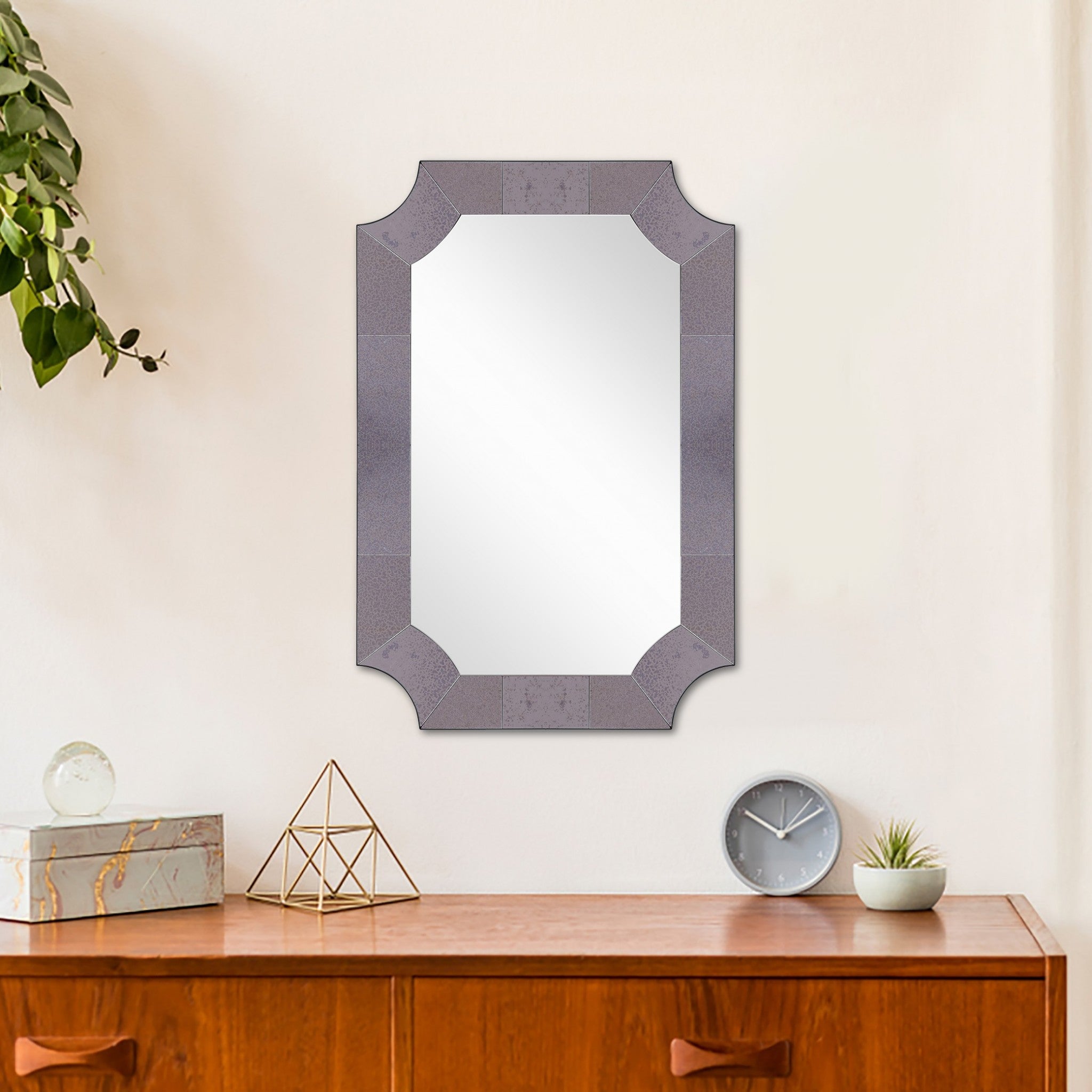 Gray Novelty Accent Glass Wall Mirror | 24