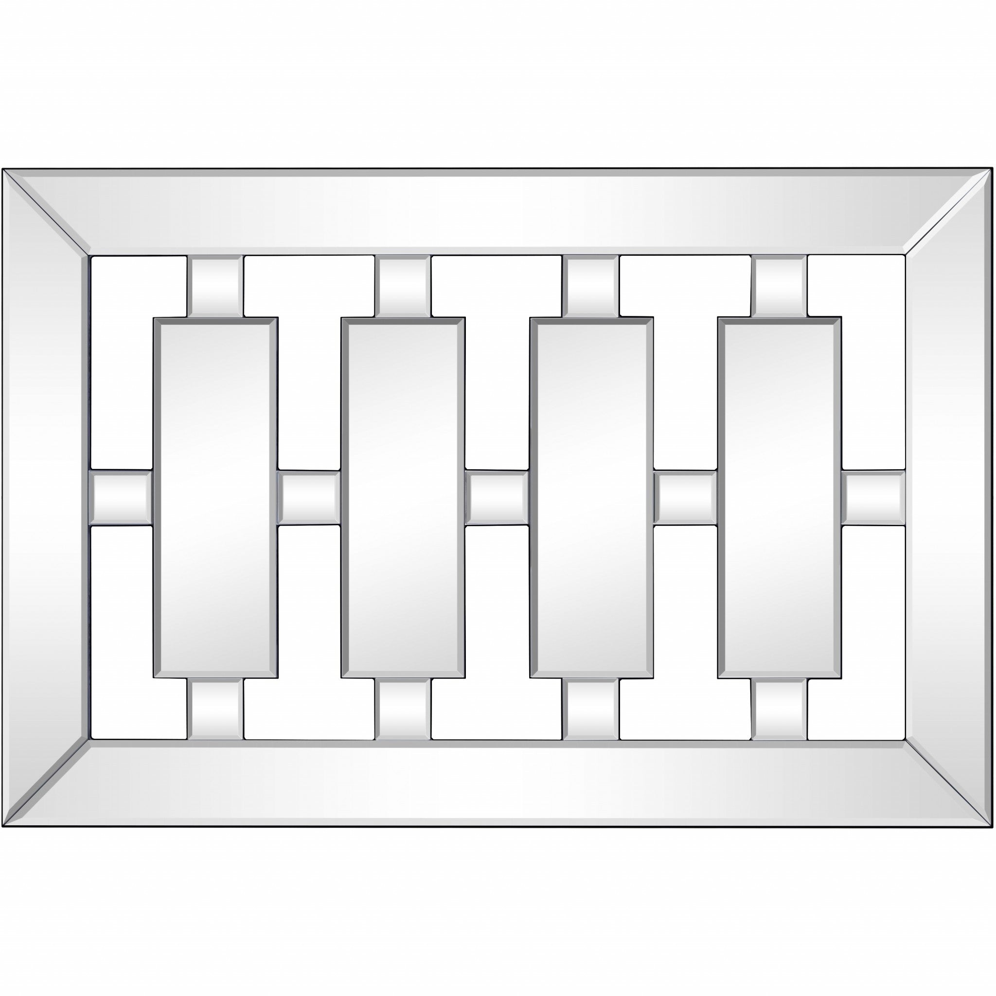 Clear Rectangle Lattice Accent Glass Wall Mirror | 24