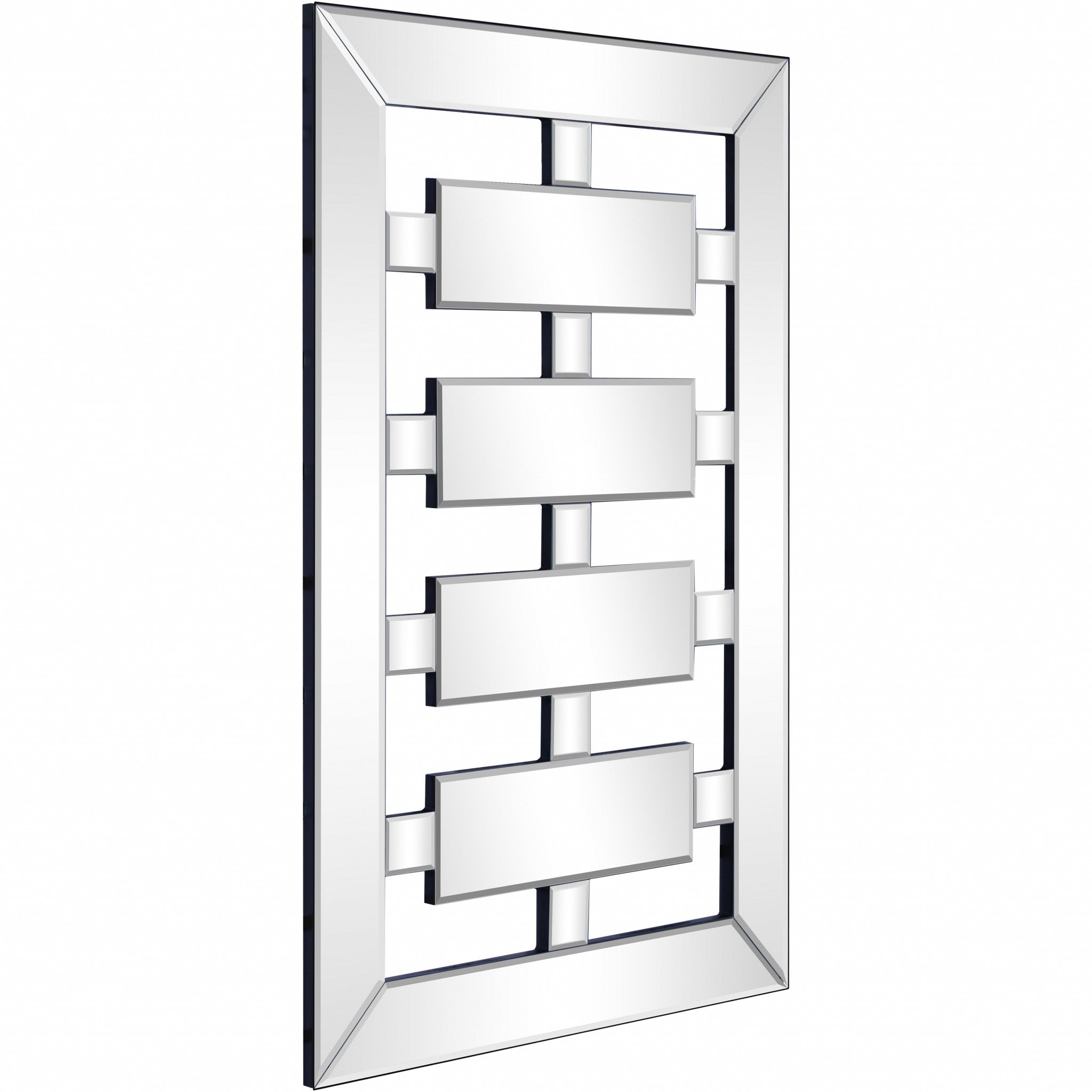 Clear Rectangle Lattice Accent Glass Wall Mirror | 24