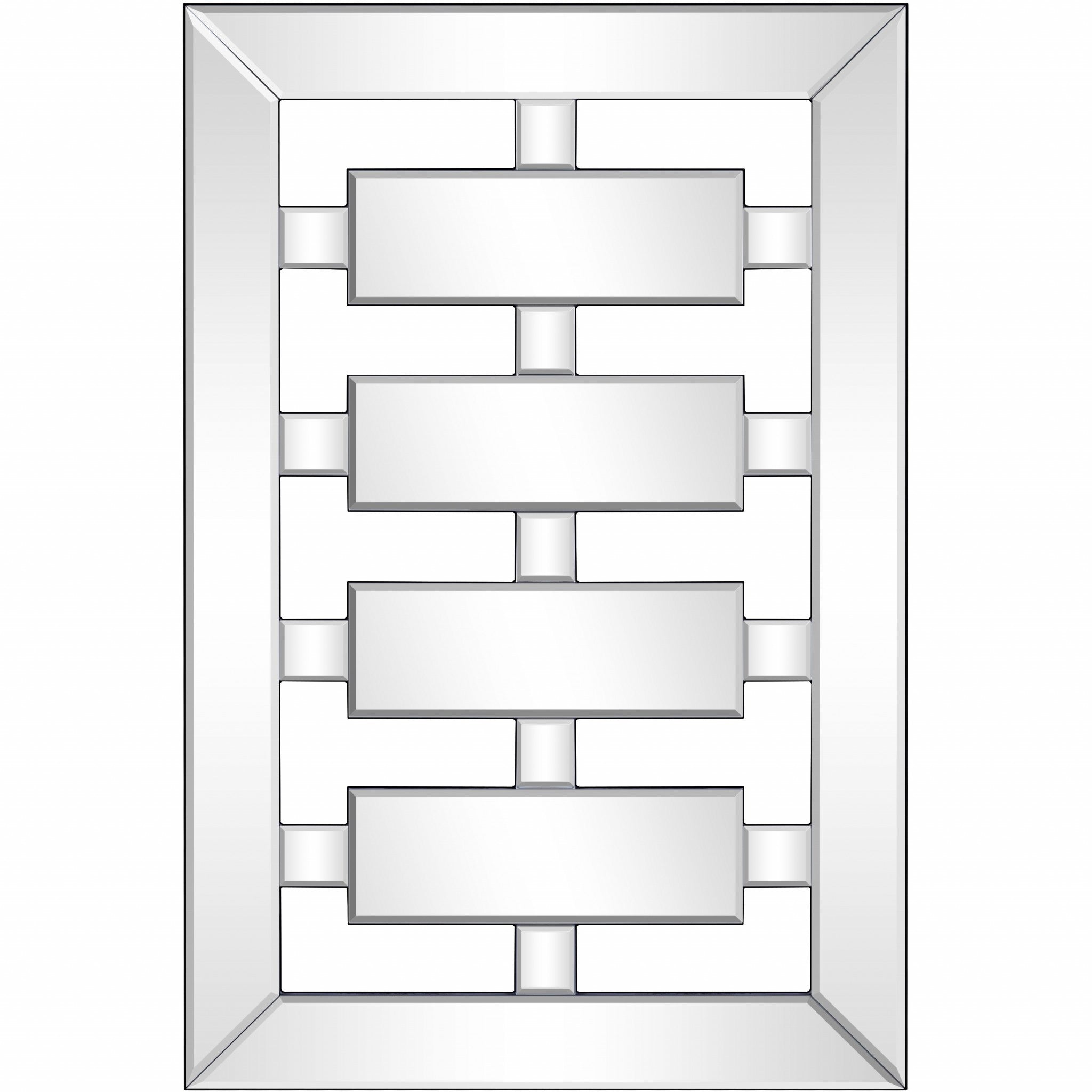 Clear Rectangle Lattice Accent Glass Wall Mirror | 24