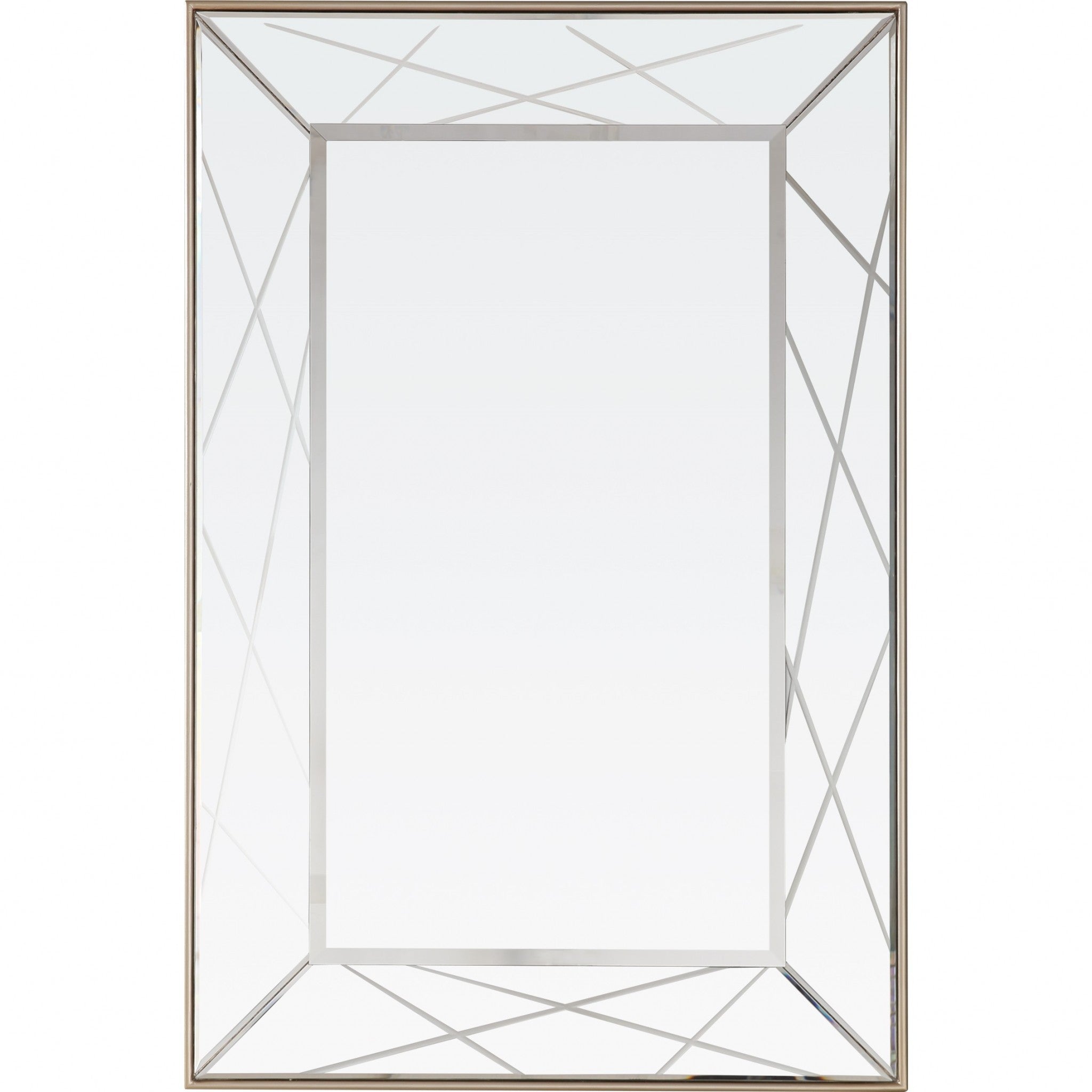 Champagne Rectangle Accent Metal Wall Mirror | 28