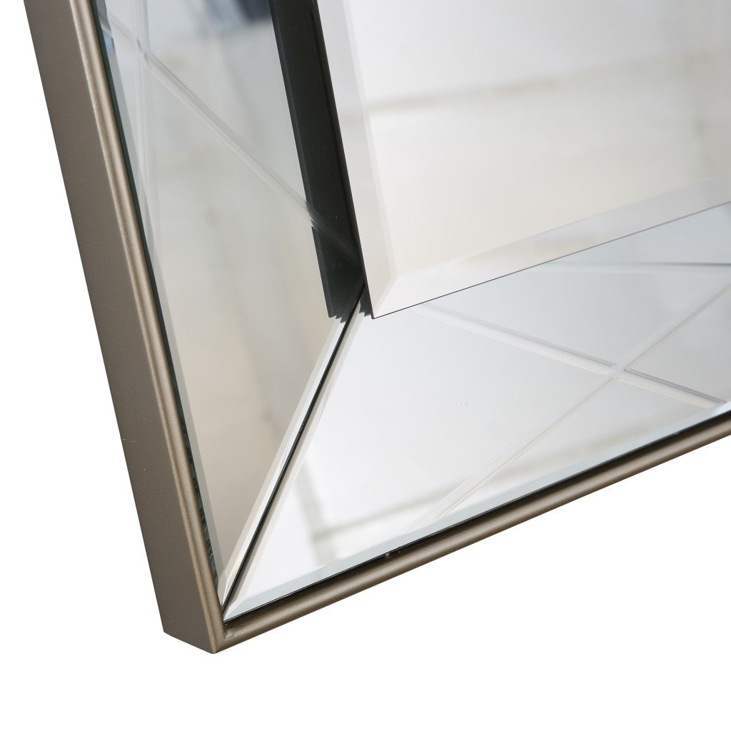 Champagne Rectangle Accent Metal Wall Mirror | 28