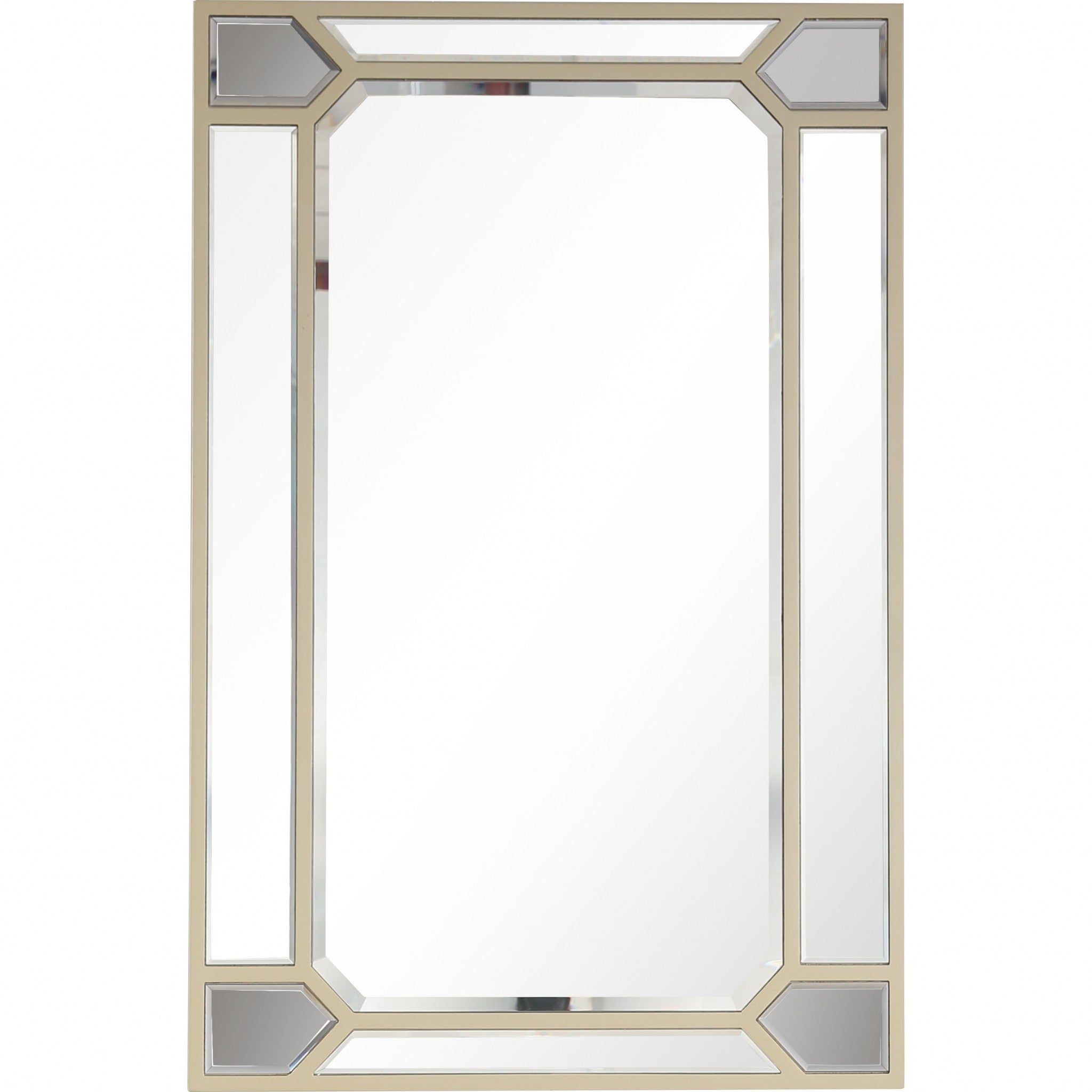 Silver Cornered Rectangle Accent Metal Wall Mirror | 28.5