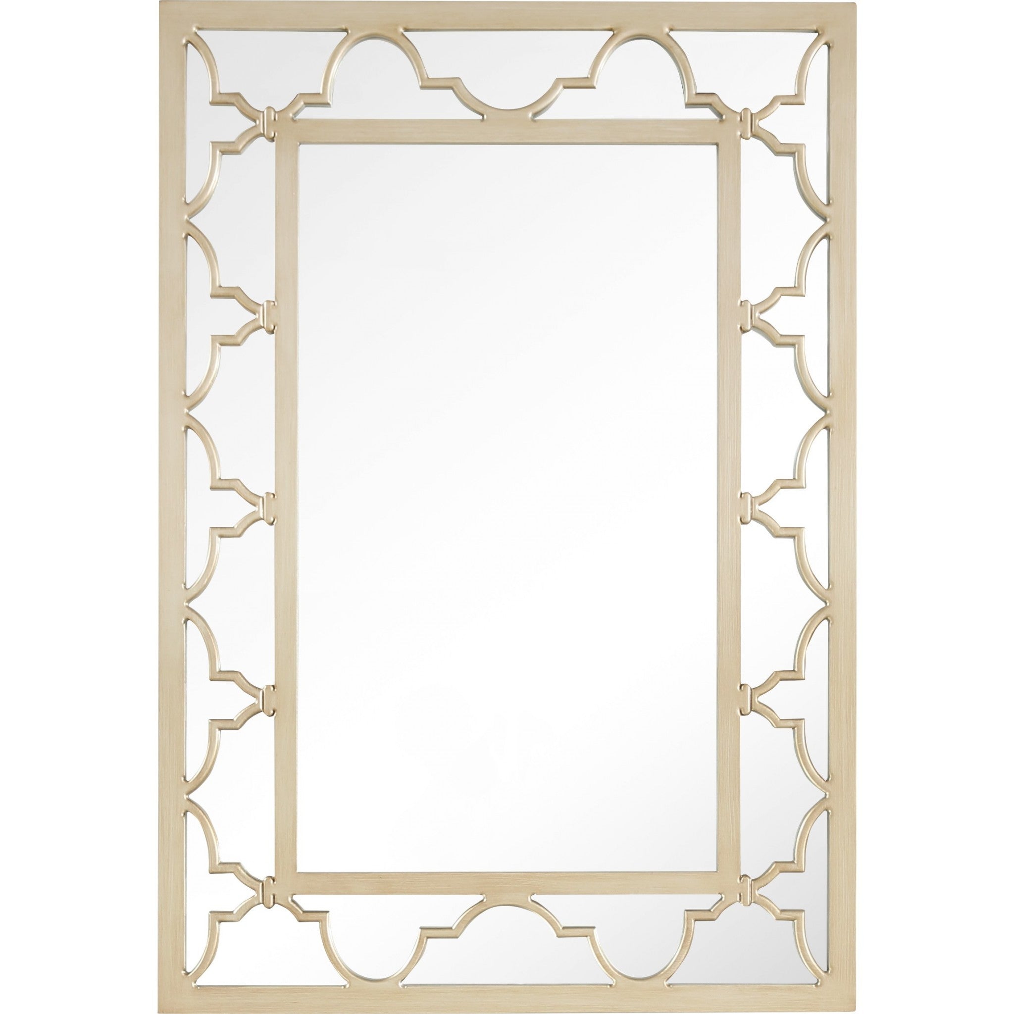 Embellished Champagne Rectangle Accent Metal Wall Mirror | 31