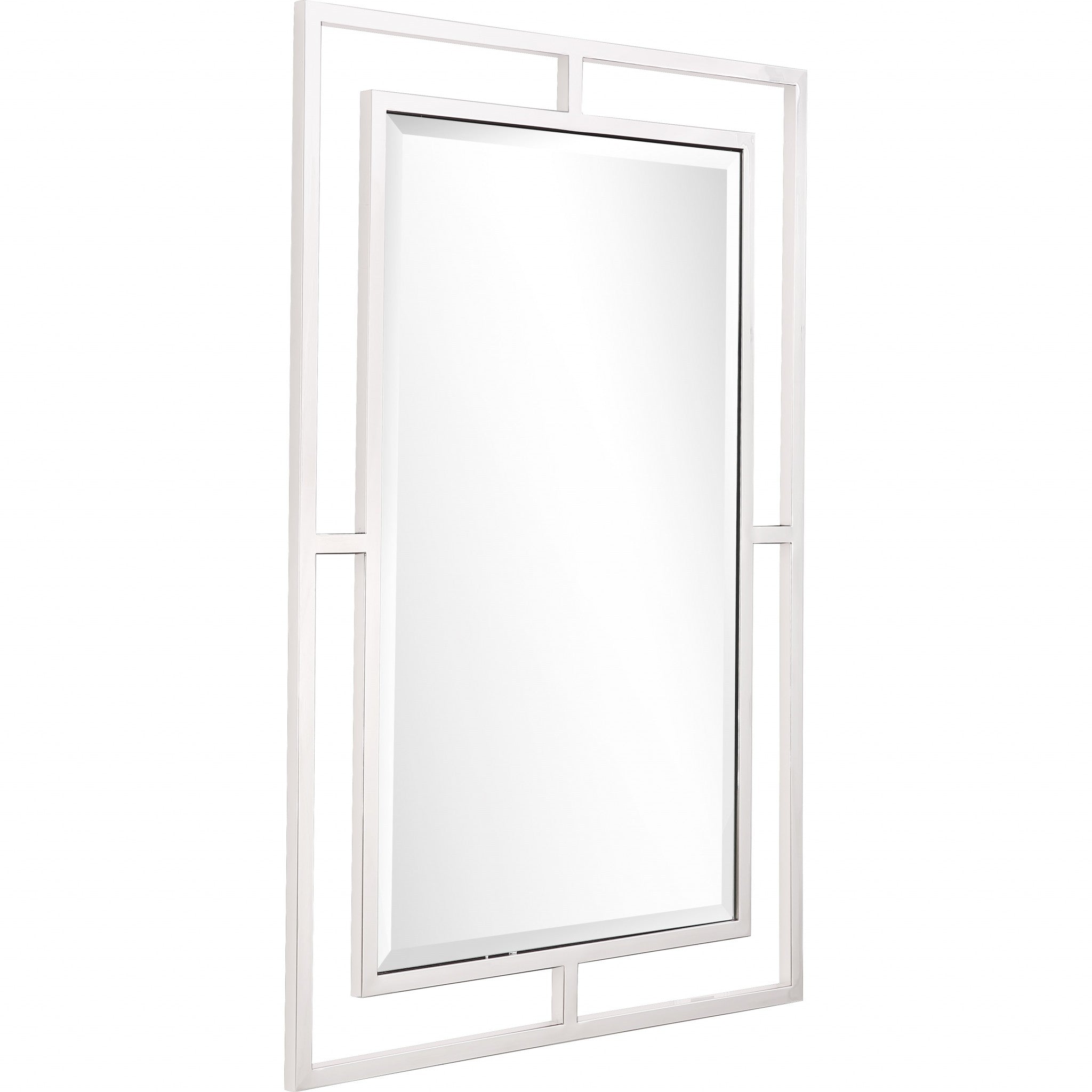 Silver Framed Rectangle Accent Metal Wall Mirror | 27.5