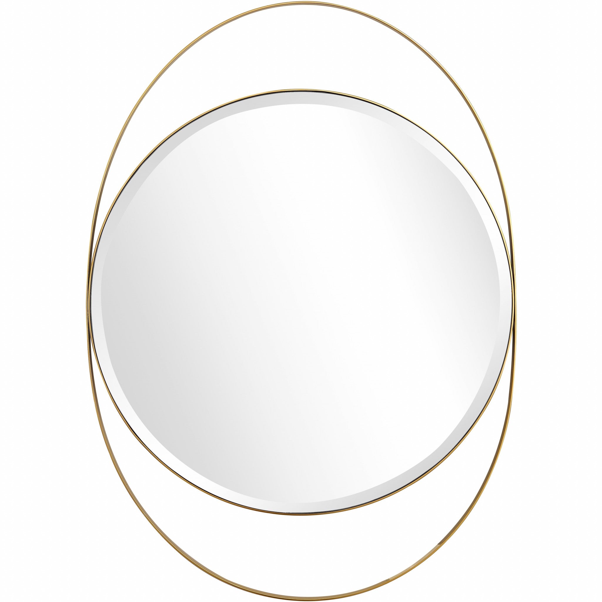 Gold Oval Accent Metal Wall Mirror | 27.5