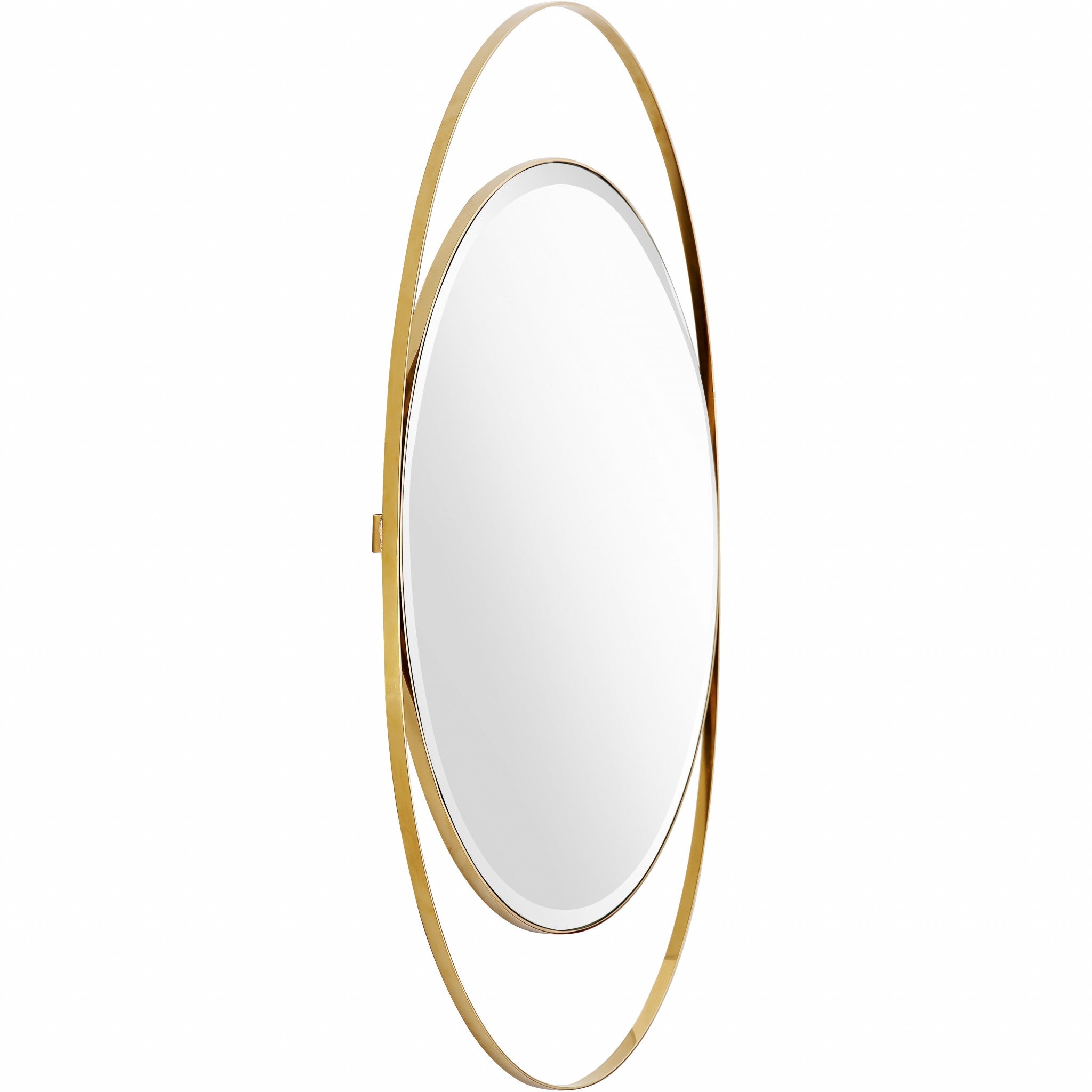 Gold Oval Accent Metal Wall Mirror | 27.5