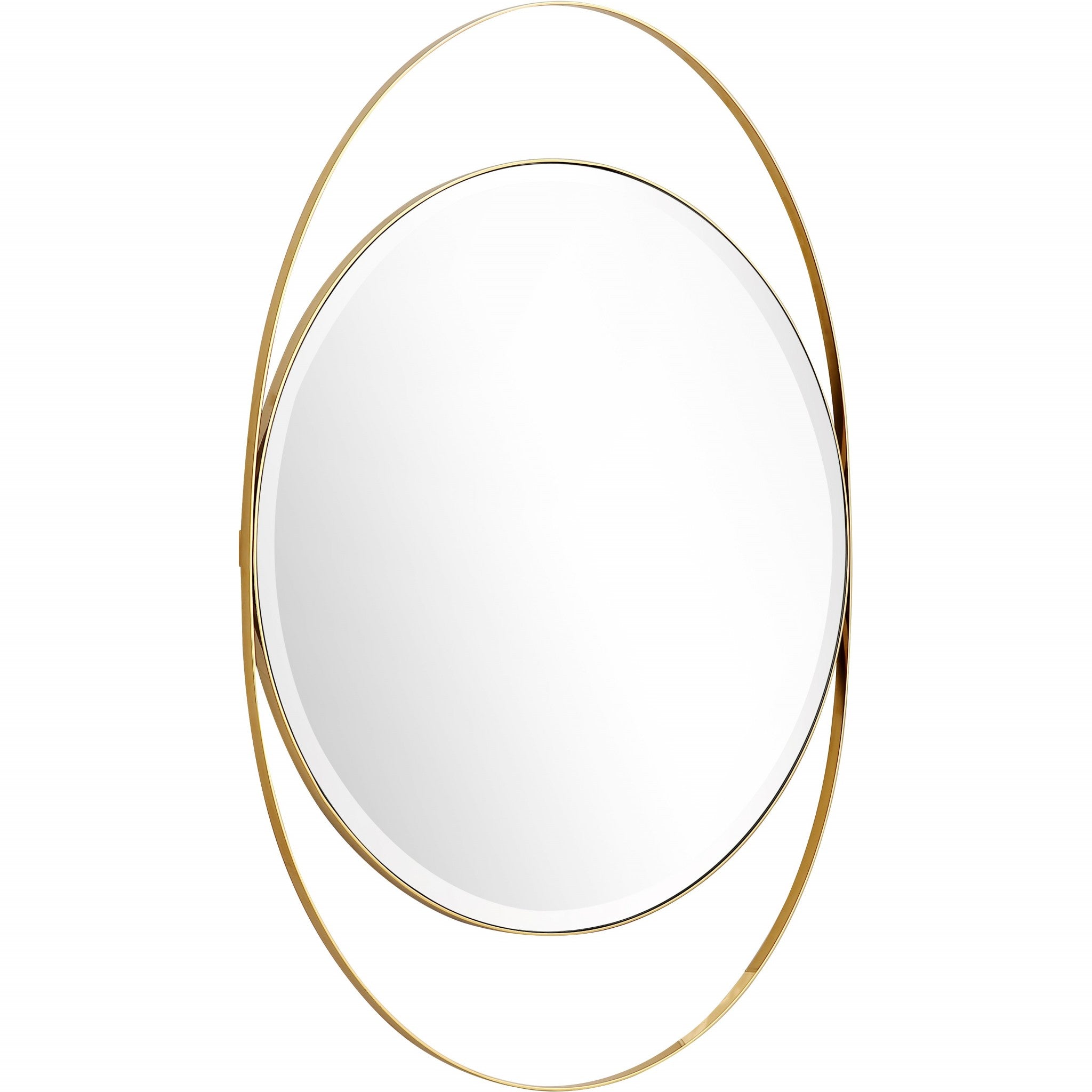 Gold Oval Accent Metal Wall Mirror | 27.5