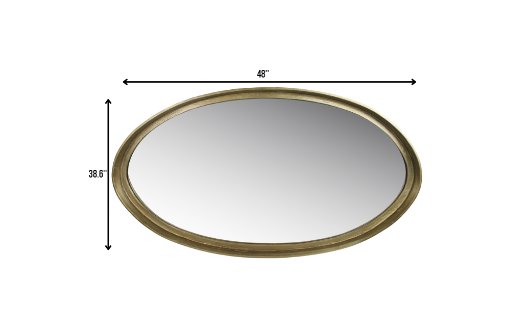 Gold Framed Oval Wall Mirror | 38.5