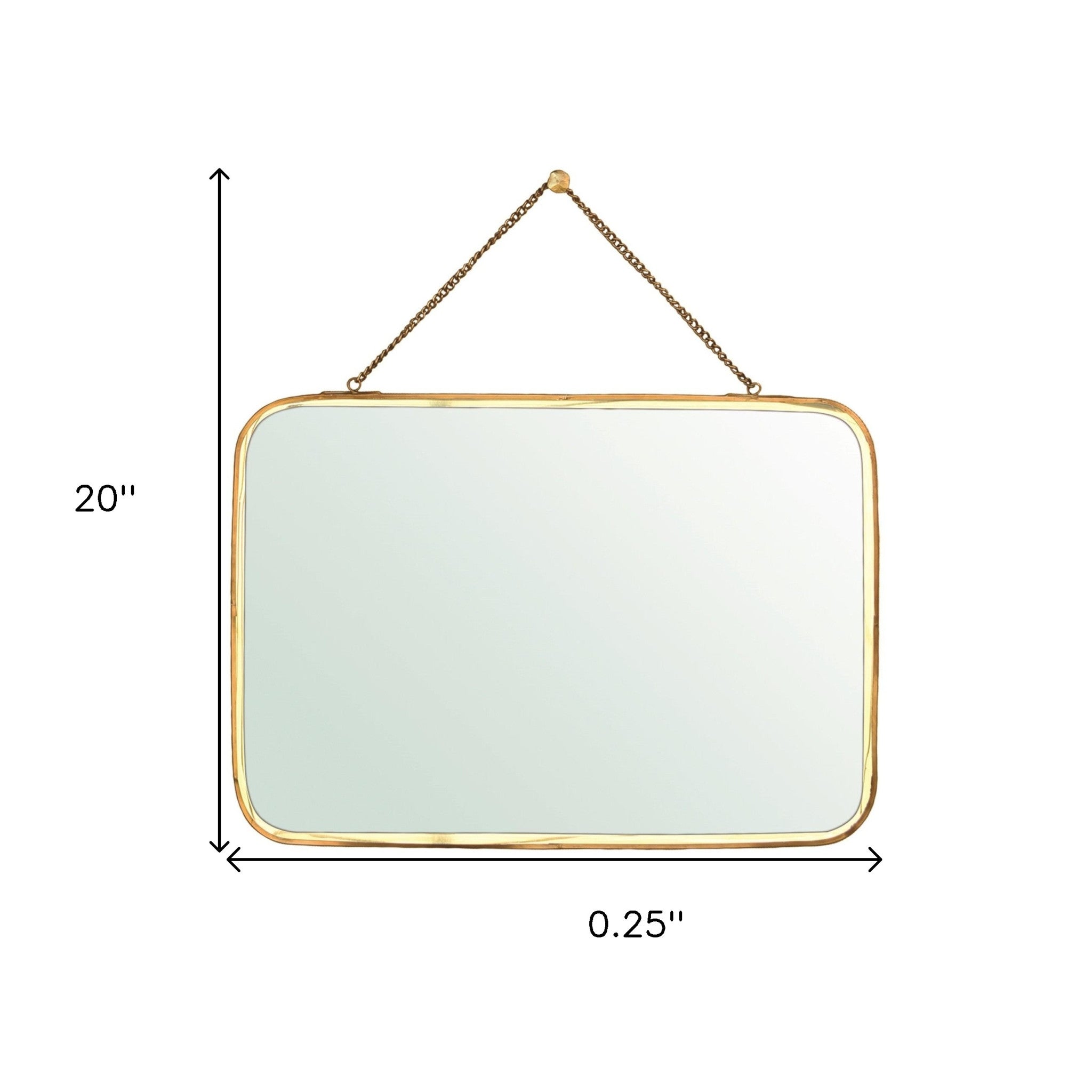 Gold Metal Horizontal Wall Mirror | 20