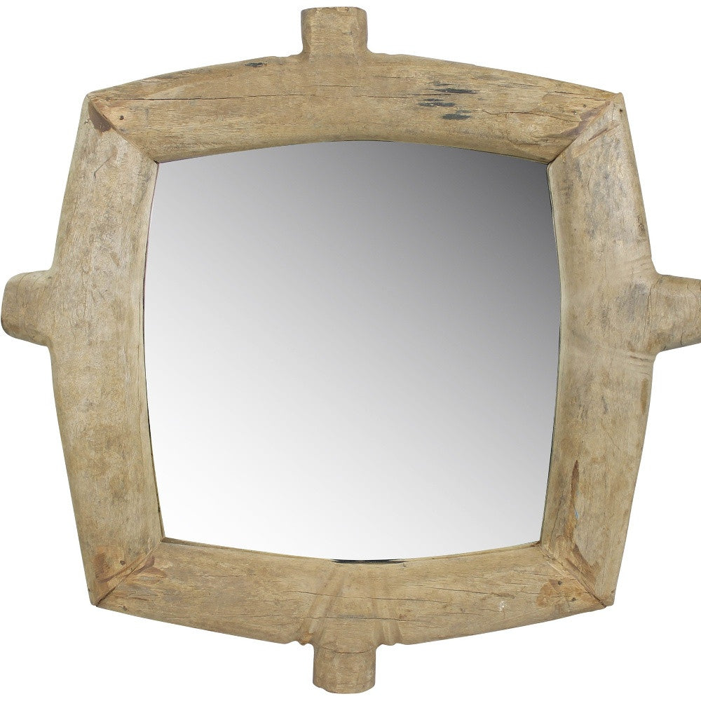 Natural Wooden Square Wall Mirror | 16