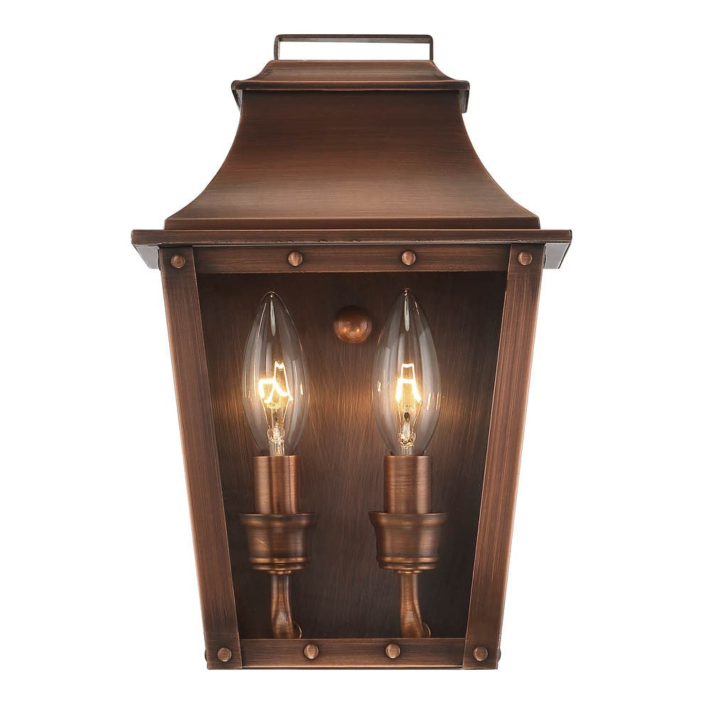 Coventry 2-Bulb Copper Patina Pocket Wall Light | 7.5