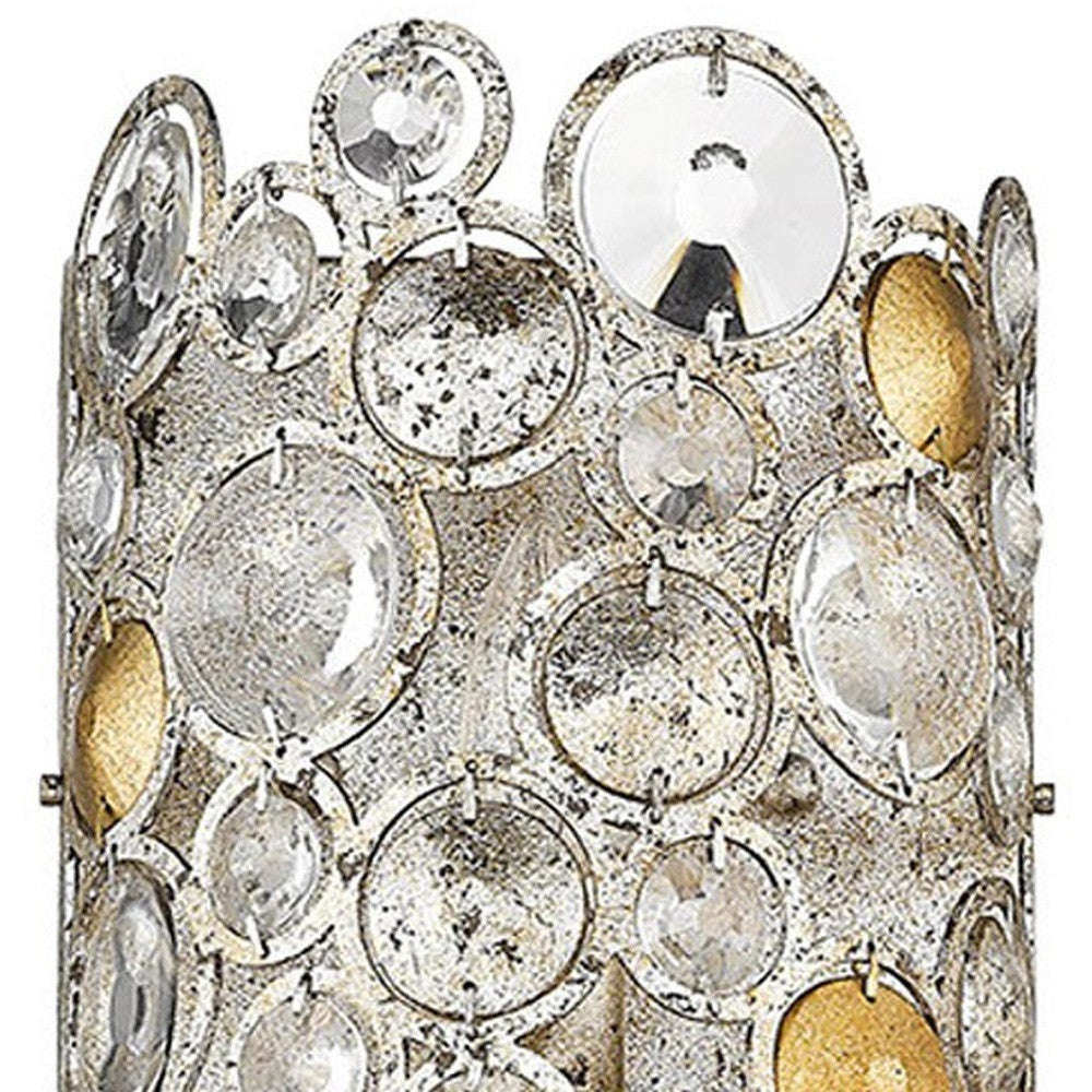 Vitozzi Tri-Bulb Antique Silver Leaf Sconce | 7.5