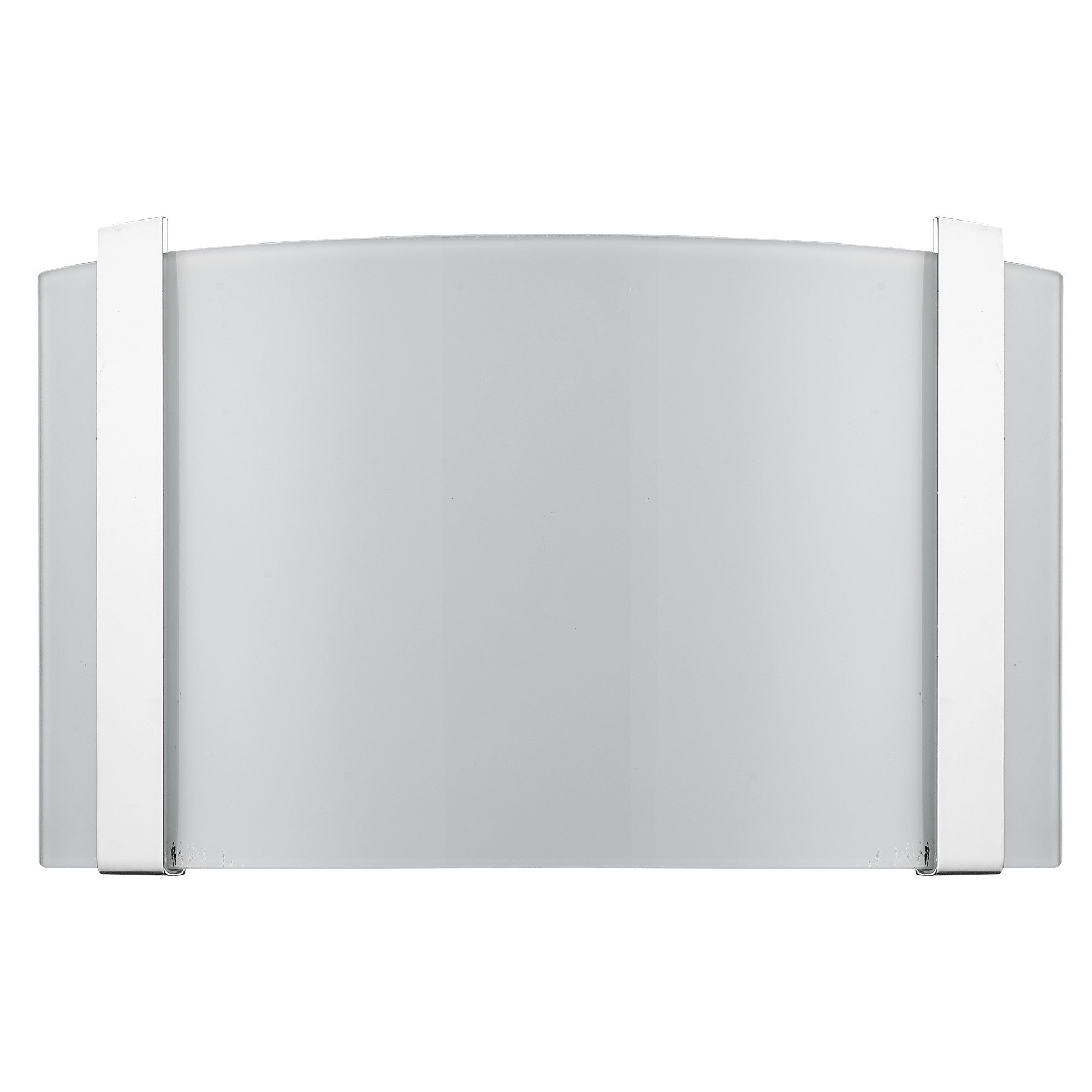 Front view of the Polished chrome wall sconce with frosted glass shade modern indoor lighting fixture