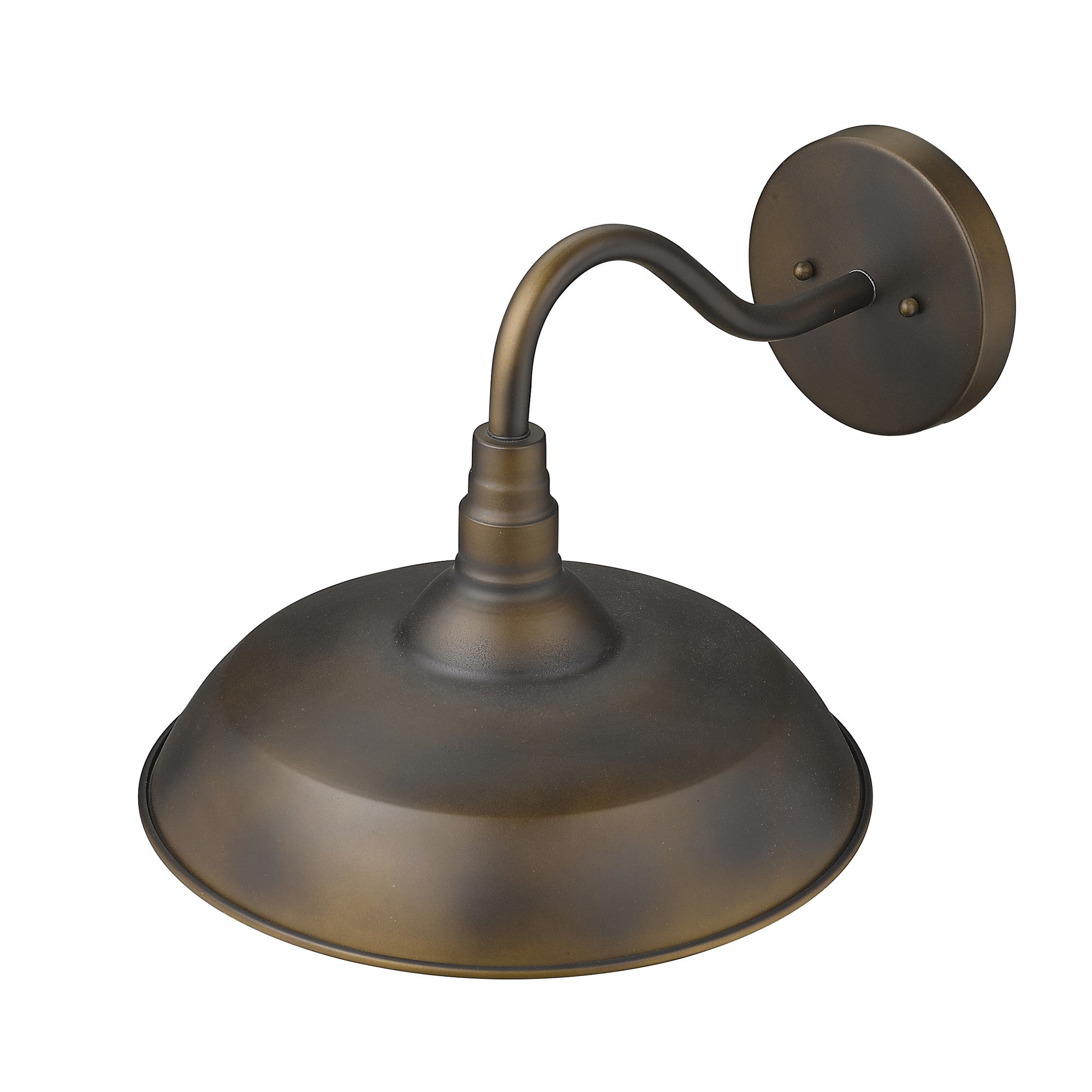 Top down right side angle view of the Burry Oil-Rubbed Bronze Farmhouse Gooseneck Wall Sconce with Seeded Glass Shade