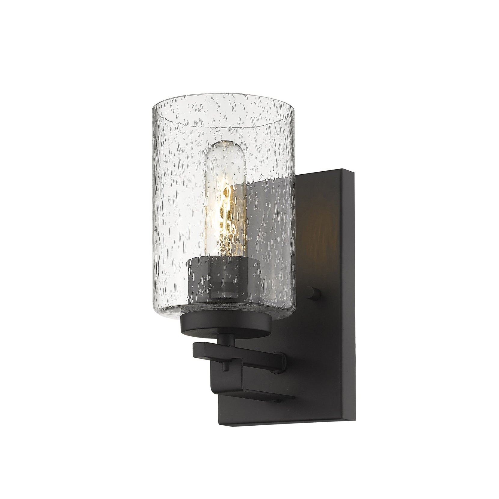 Bronze Metal and Textured Glass Wall Sconce | 4.5