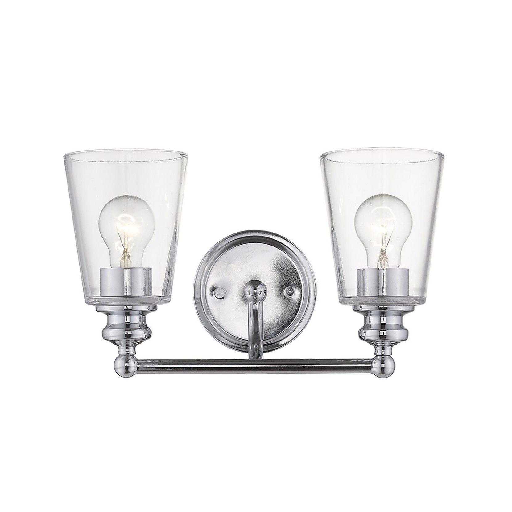 Two Light Silver Glass Shade Wall Sconce | 8