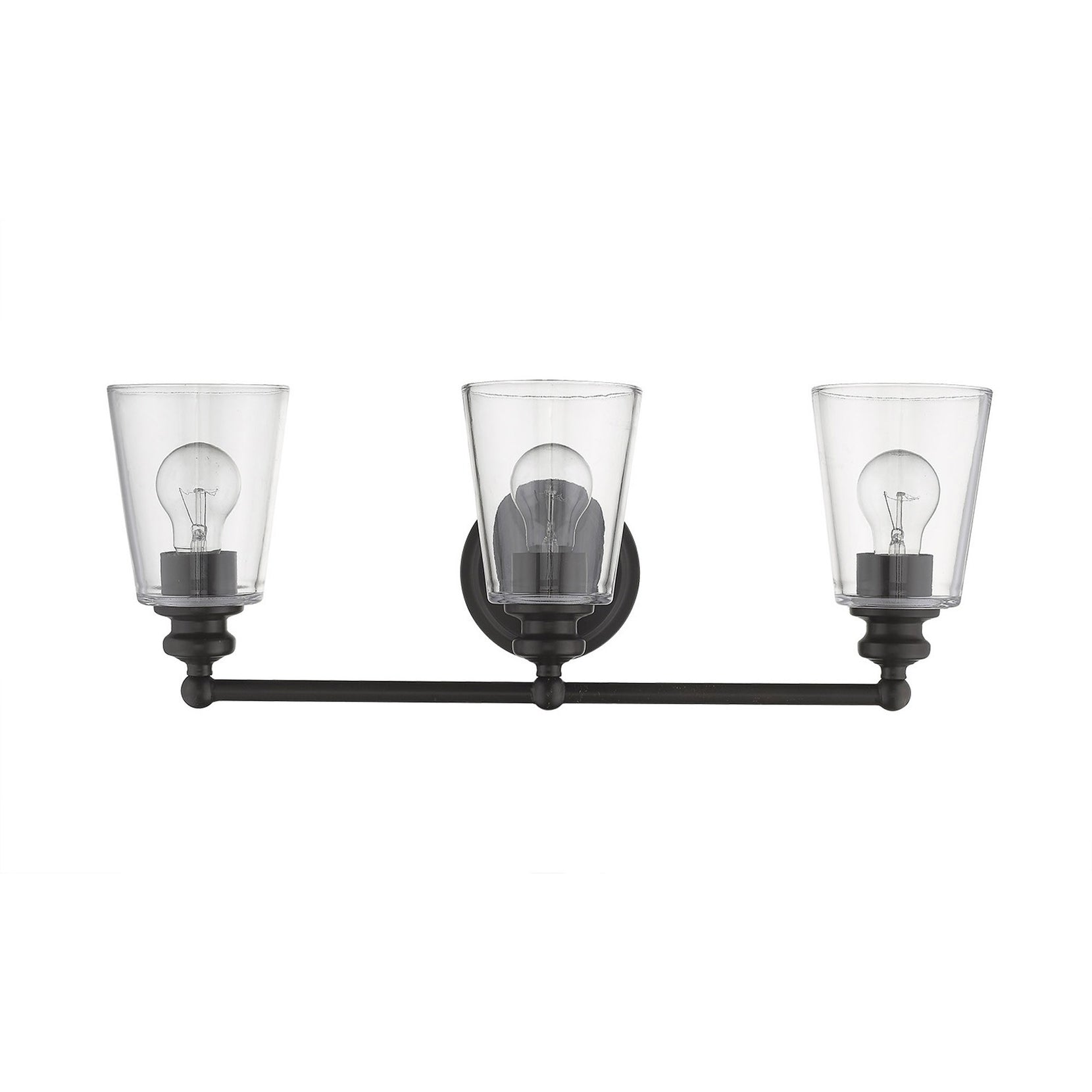 Three Light Antique Bronze Glass Shade Wall Sconce | 8