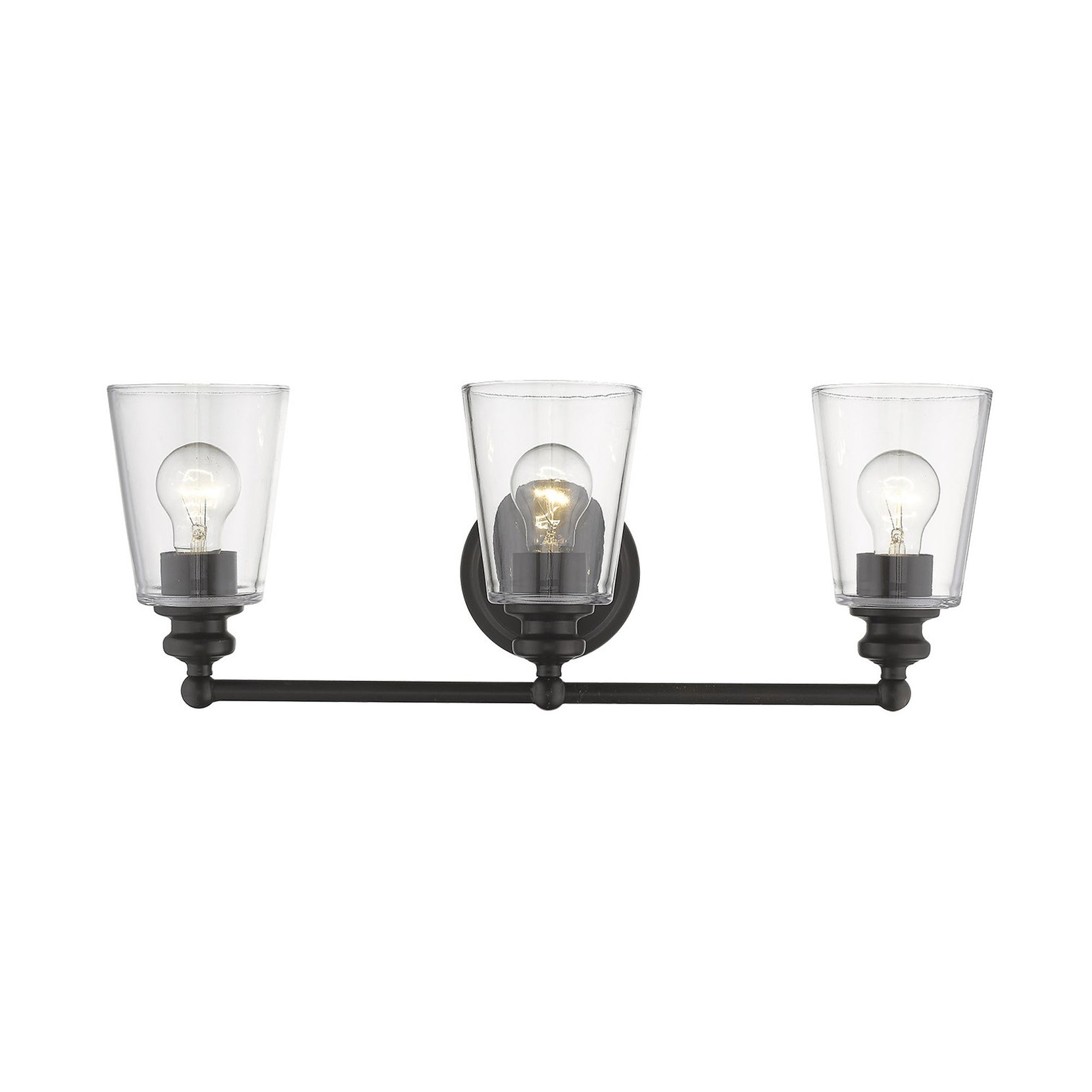 Three Light Antique Bronze Glass Shade Wall Sconce | 8