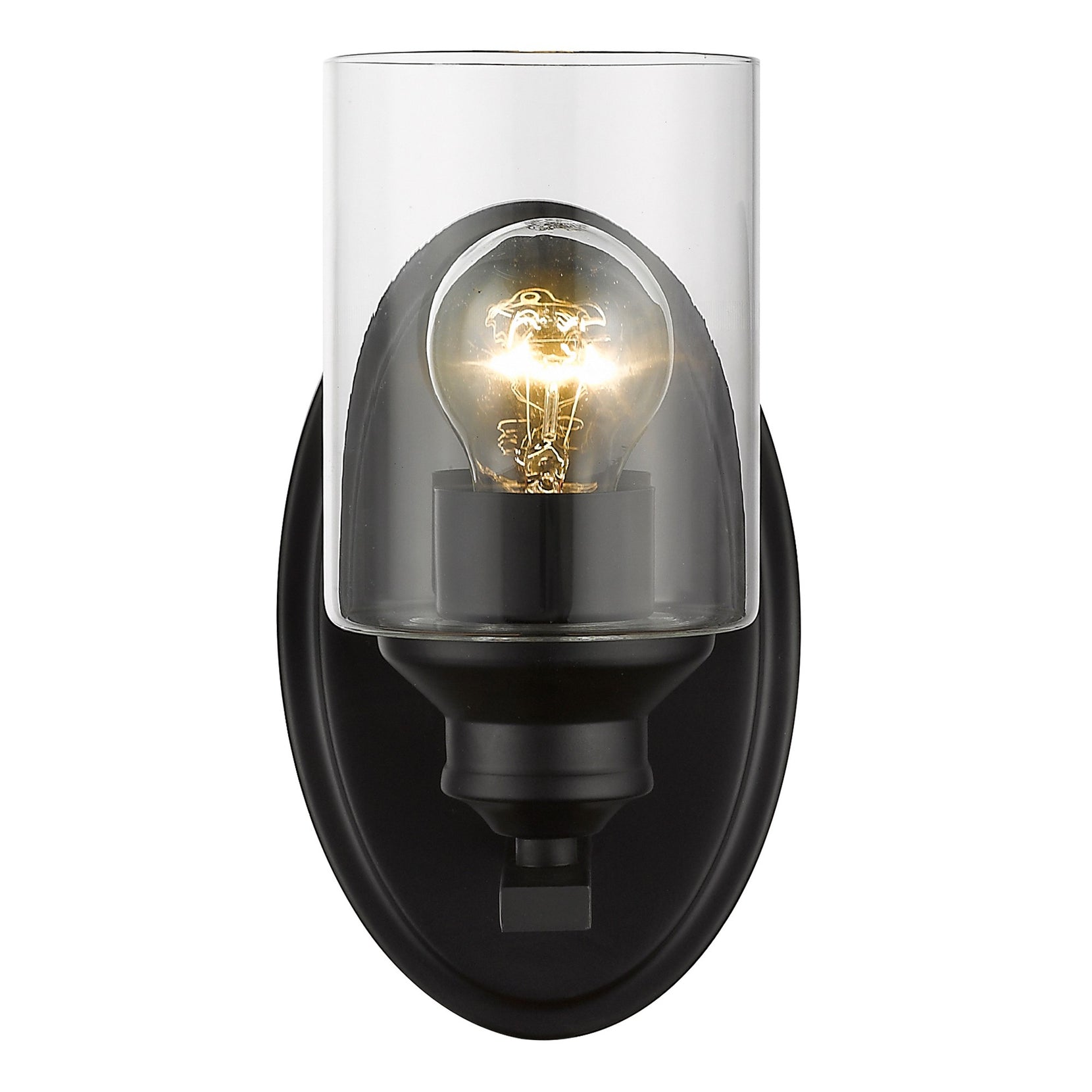 Matte Black Wall Light with Clear Glass Shade | 5