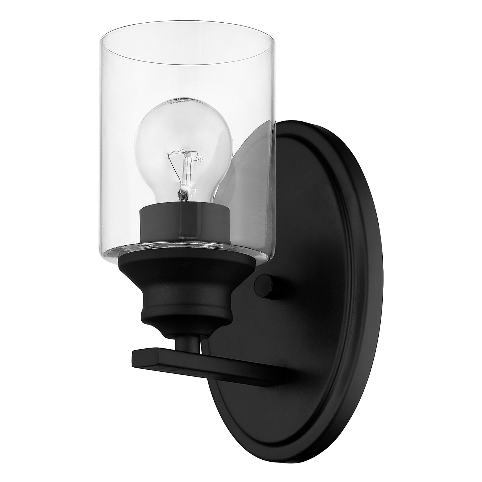 Matte Black Wall Light with Clear Glass Shade | 5