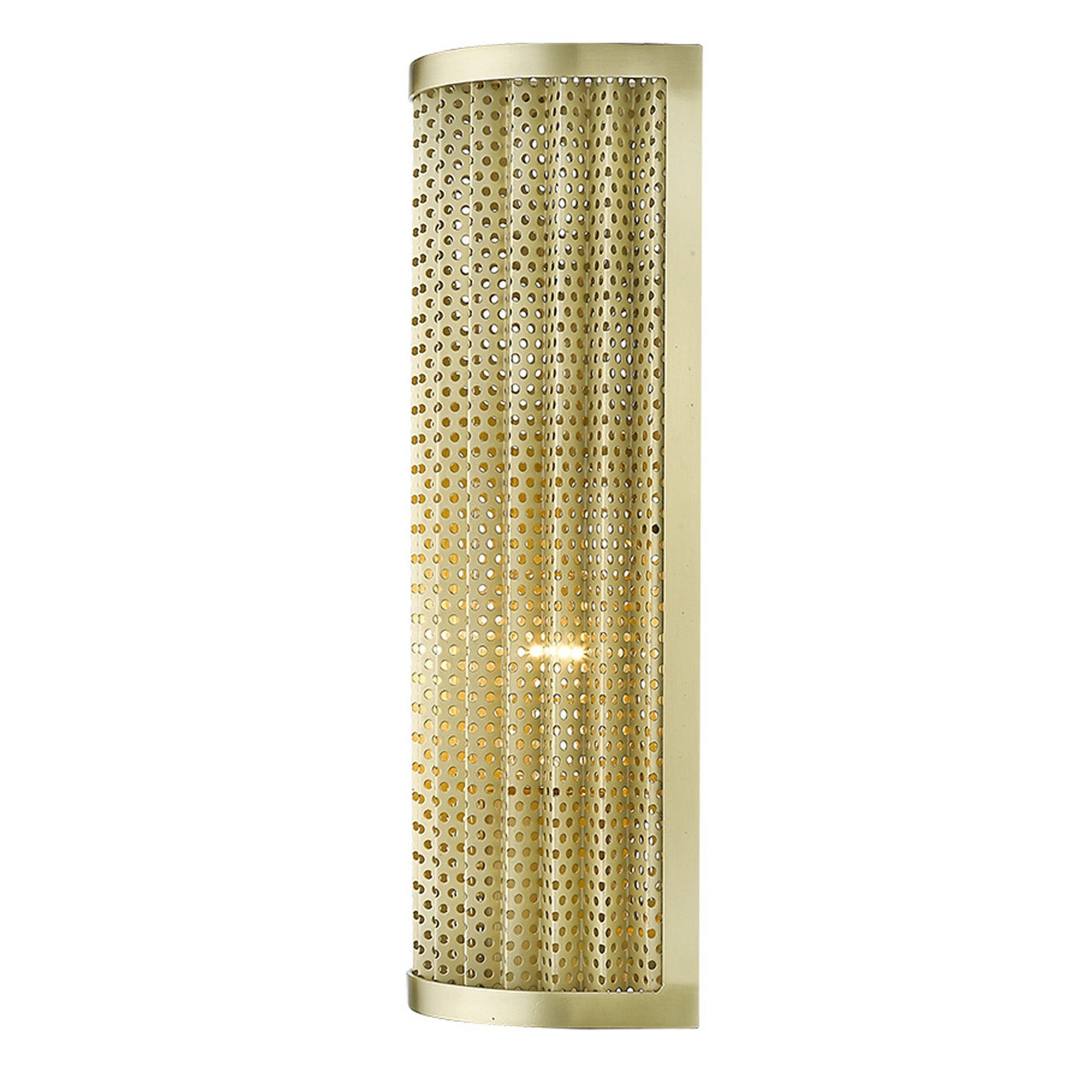 Side Angle View of Single Light Gold Sconce Modern Industrial Wall Light with Honeycomb Shade