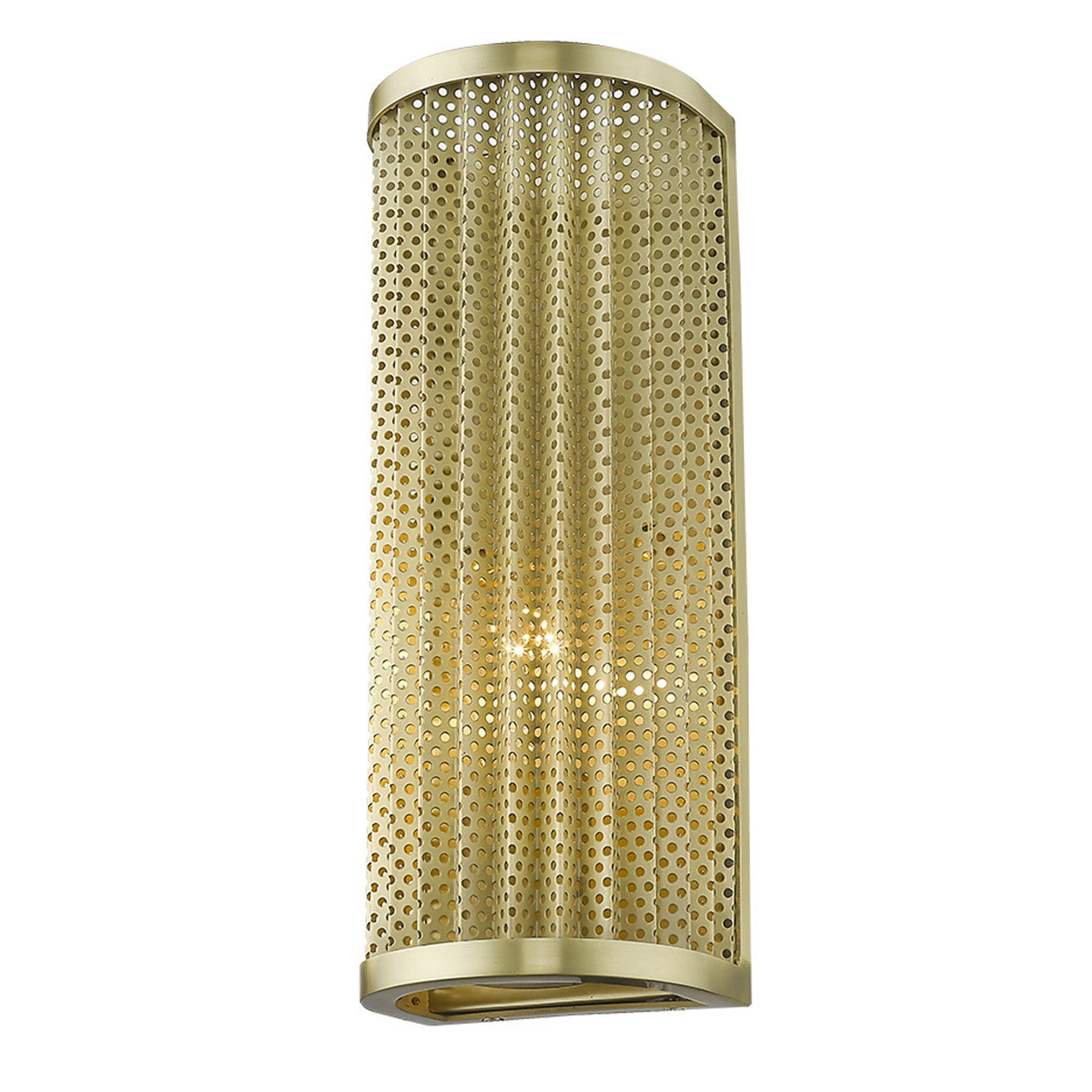 Bottom Angle View of Single Light Gold Sconce Modern Industrial Wall Light with Honeycomb Shade