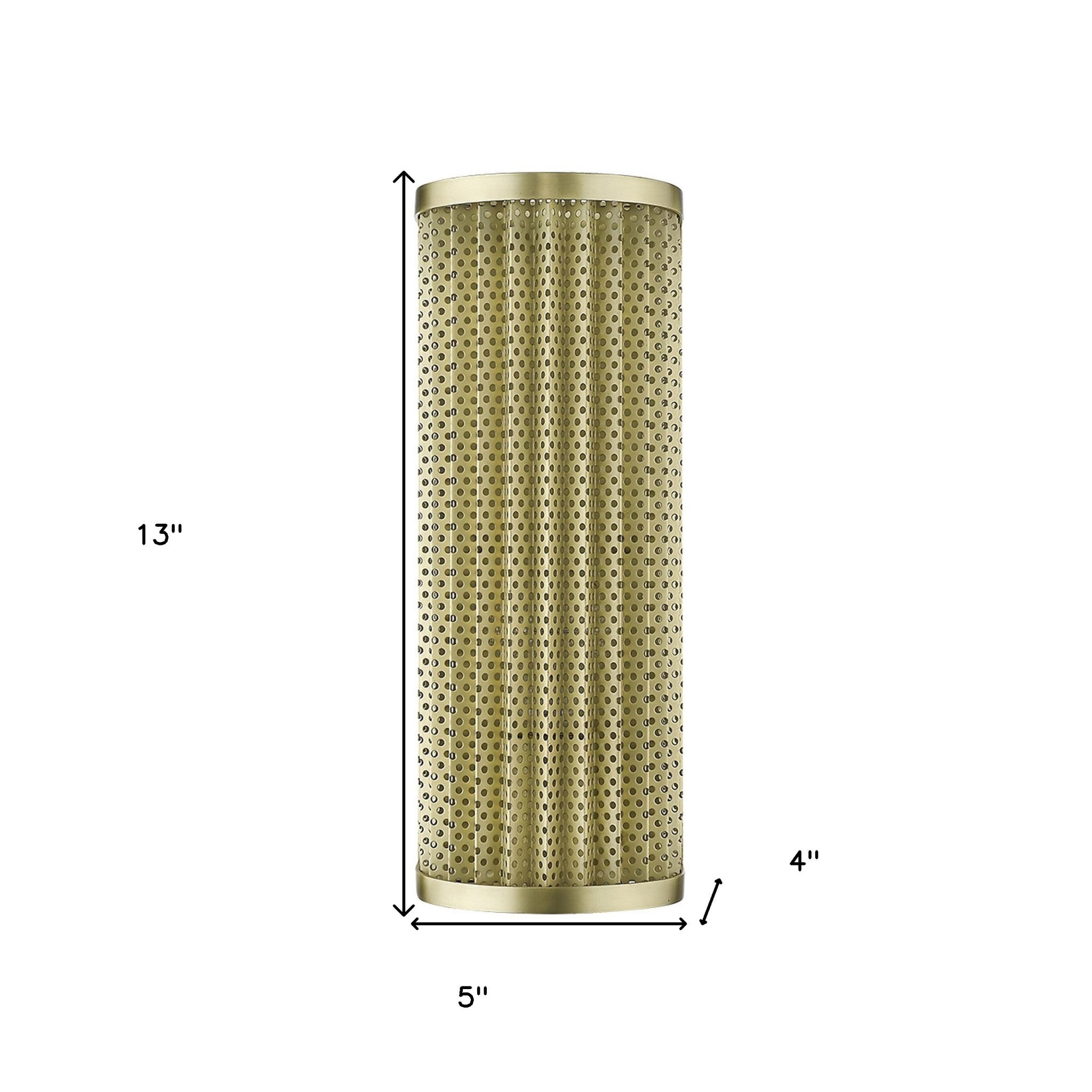 Single Light Gold Sconce Modern Industrial Wall Light with Honeycomb Shade with Dimensions