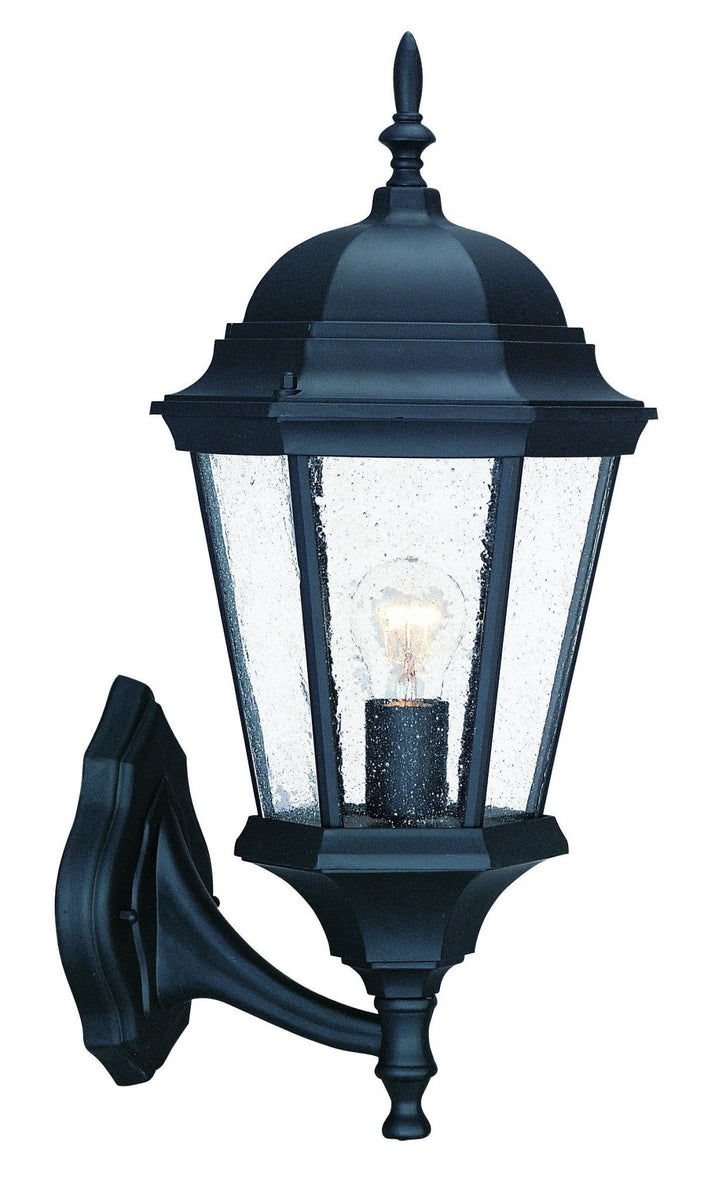 21.5-inch tall outdoor wall light with black finish and weather-resistant construction
