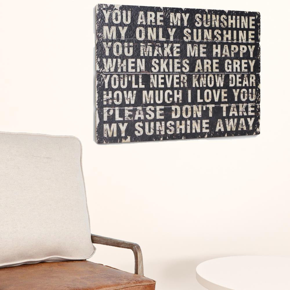 Black Wooden You Are My Sunshine Wall Plaque | 19.5