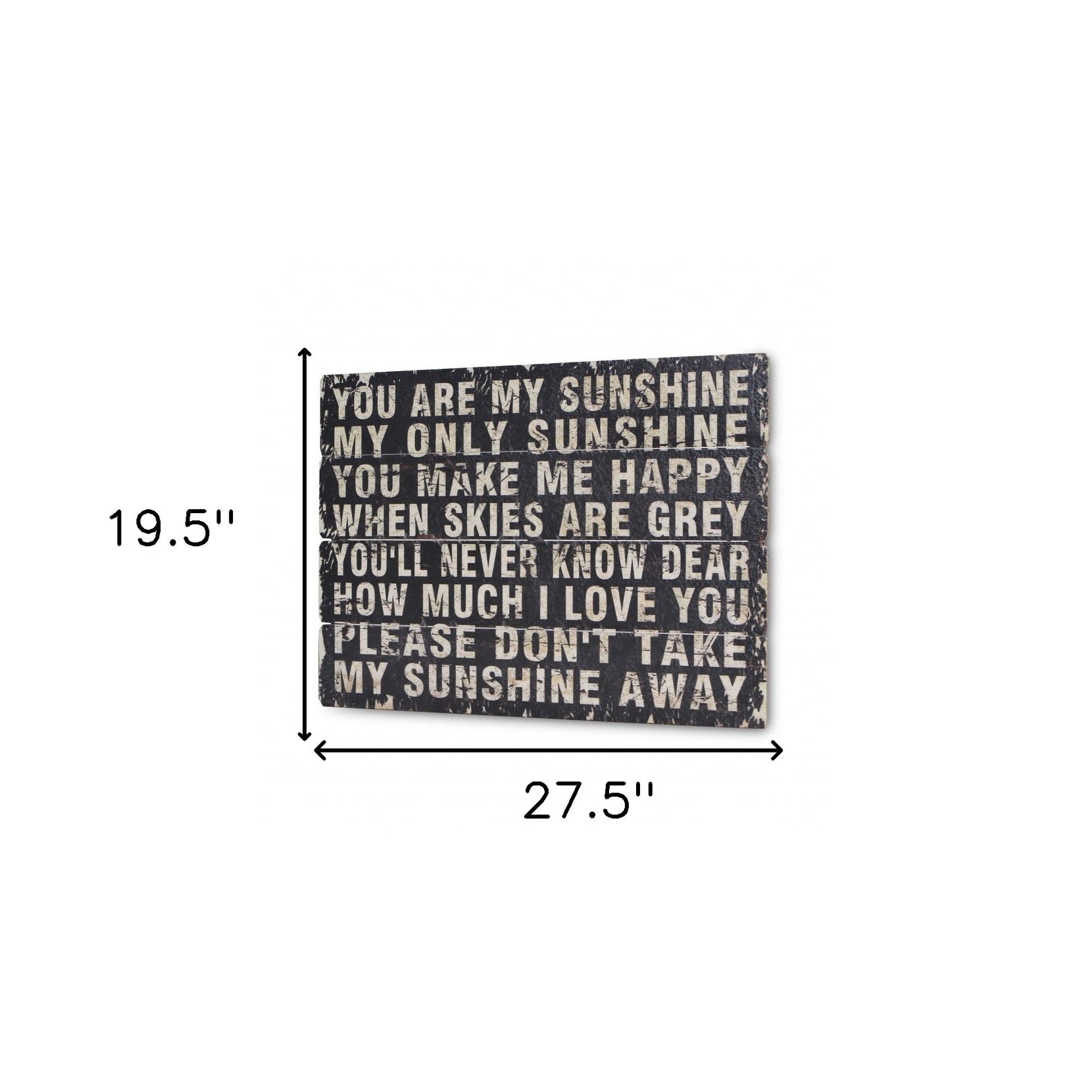 Black Wooden You Are My Sunshine Wall Plaque | 19.5