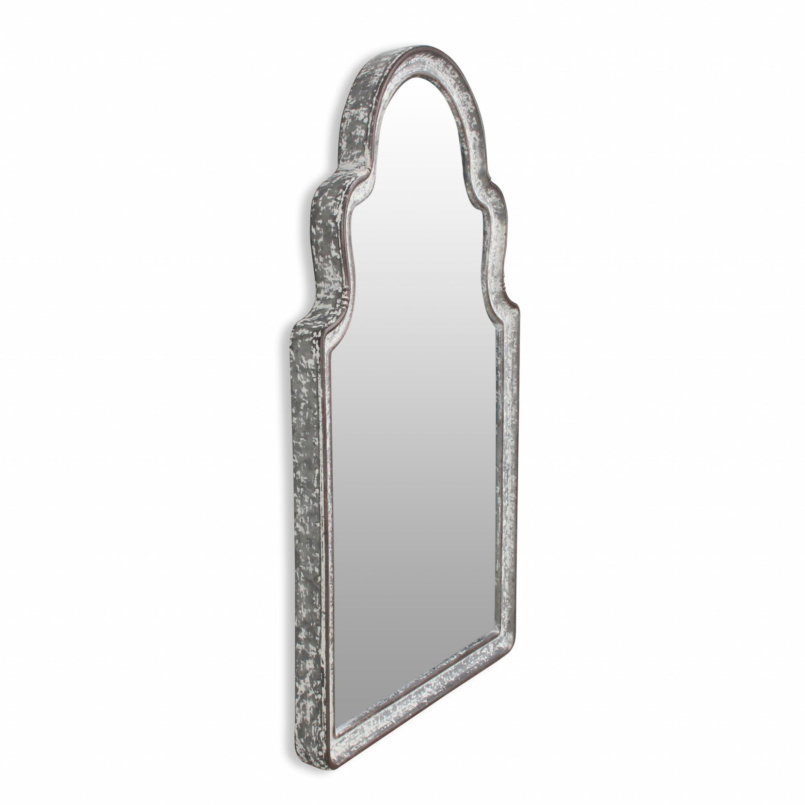 Vintage Curved Gray Wall Mirror | 14.25