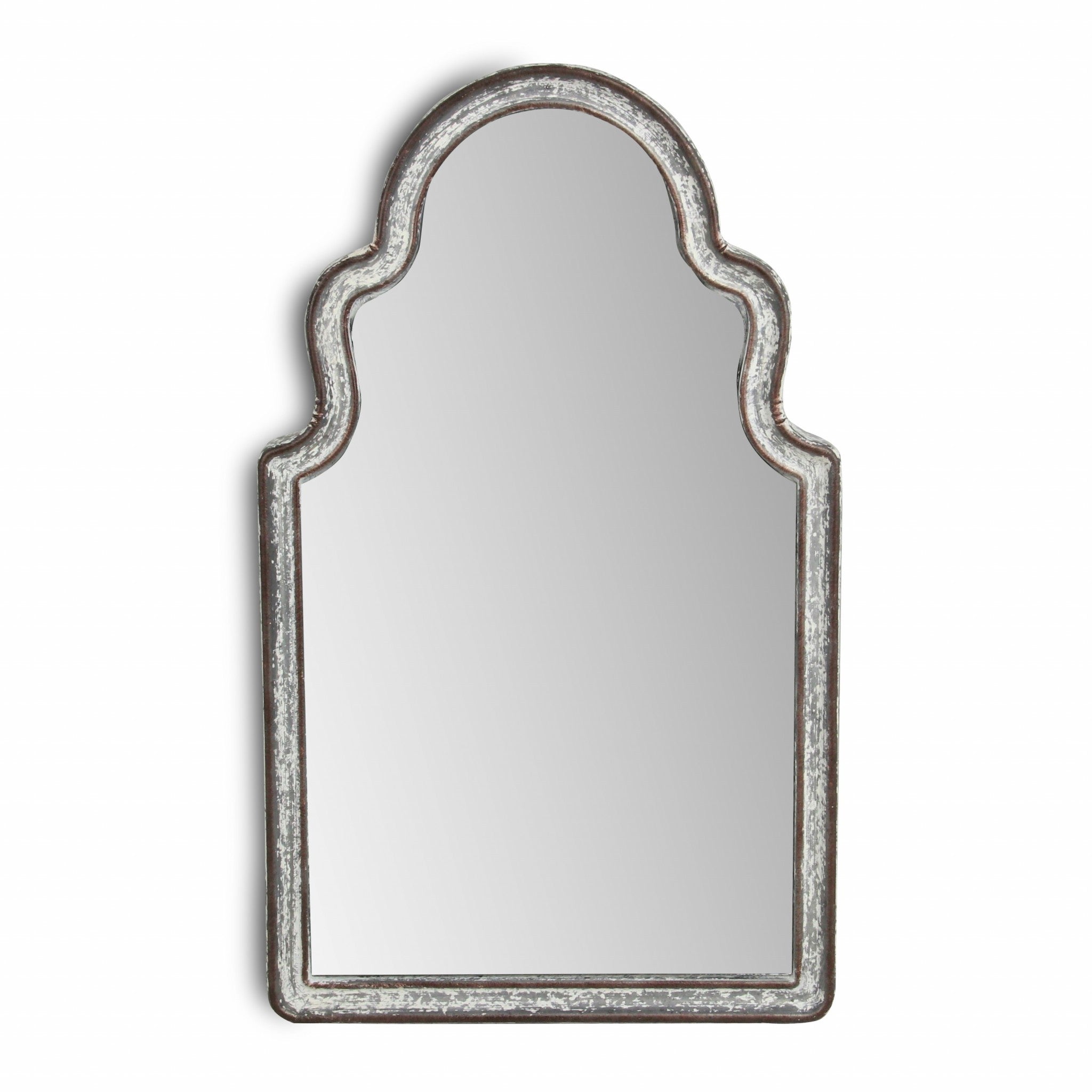 Vintage Curved Gray Wall Mirror | 14.25