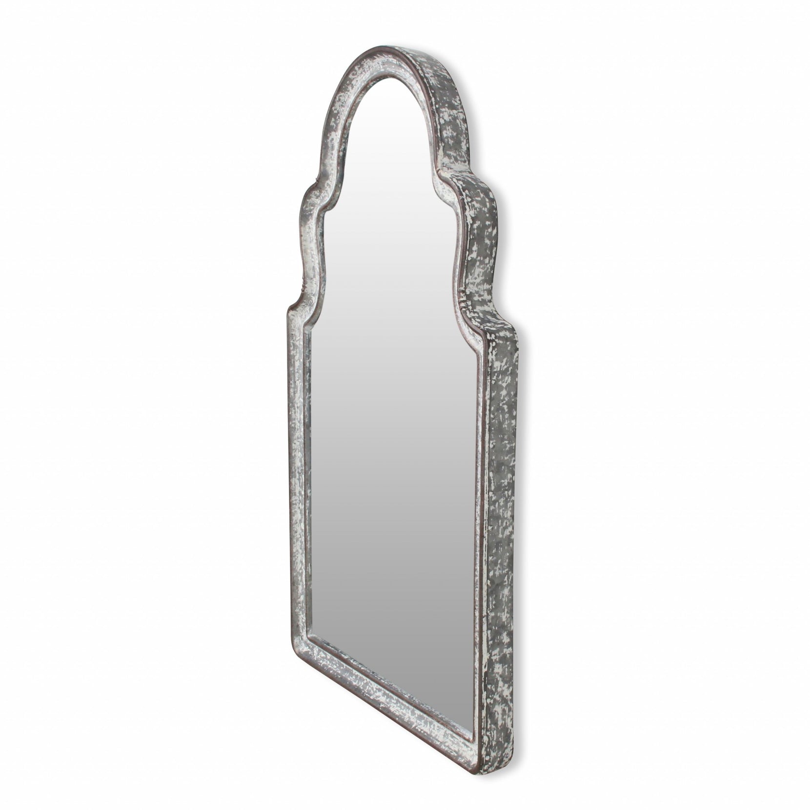 Vintage Curved Gray Wall Mirror | 14.25