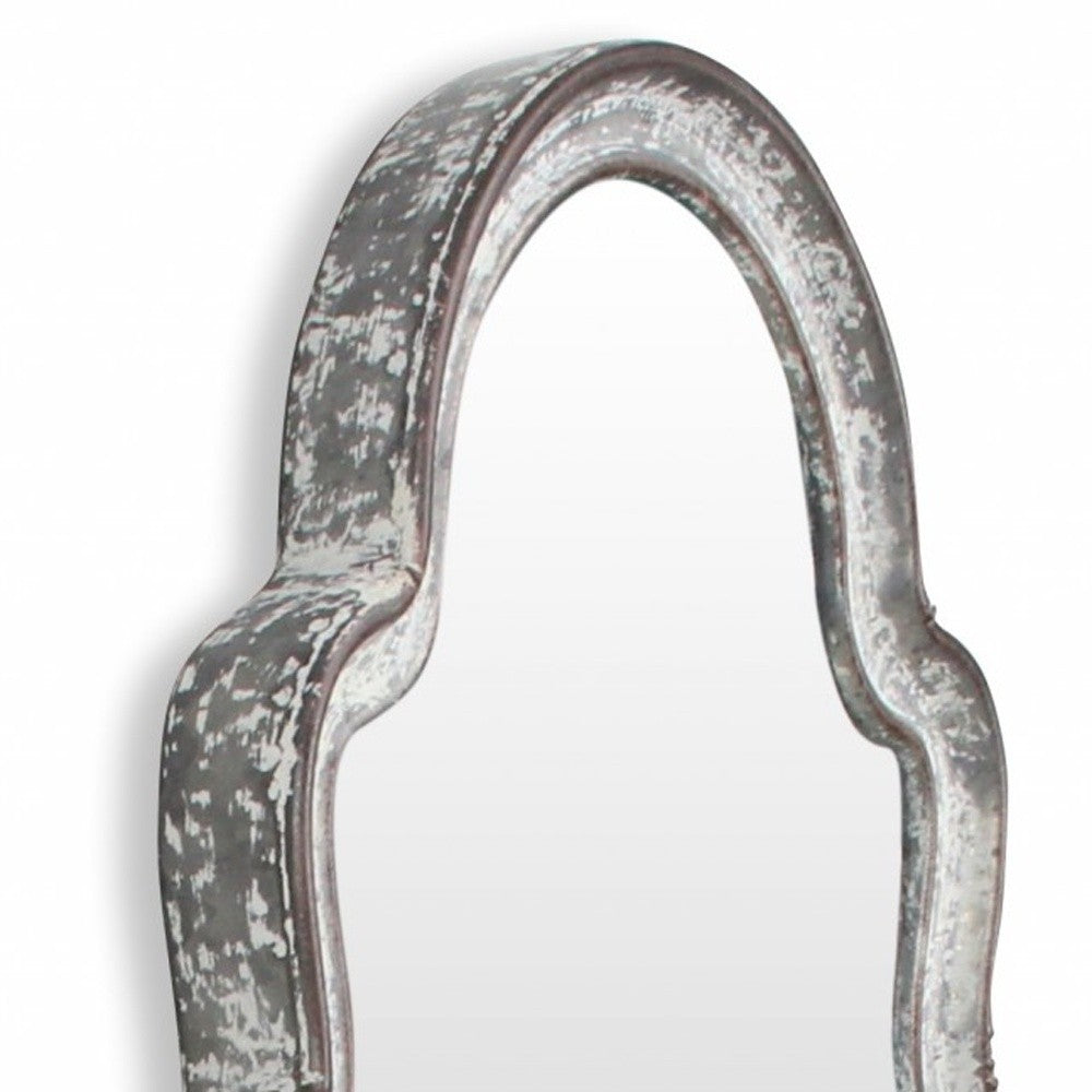 Vintage Curved Gray Wall Mirror | 14.25