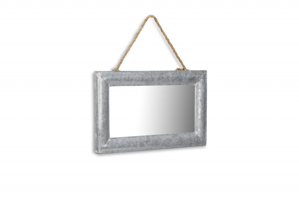 Galvanized Metal Hanging Wall Mirror | 8.5