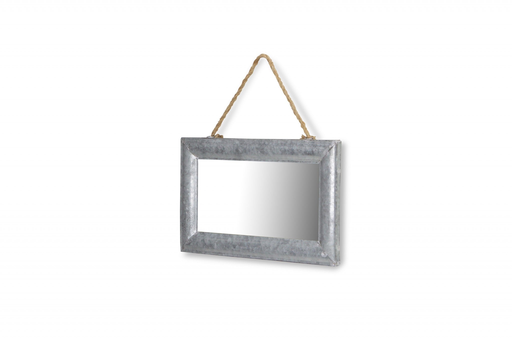 Galvanized Metal Hanging Wall Mirror | 8.5