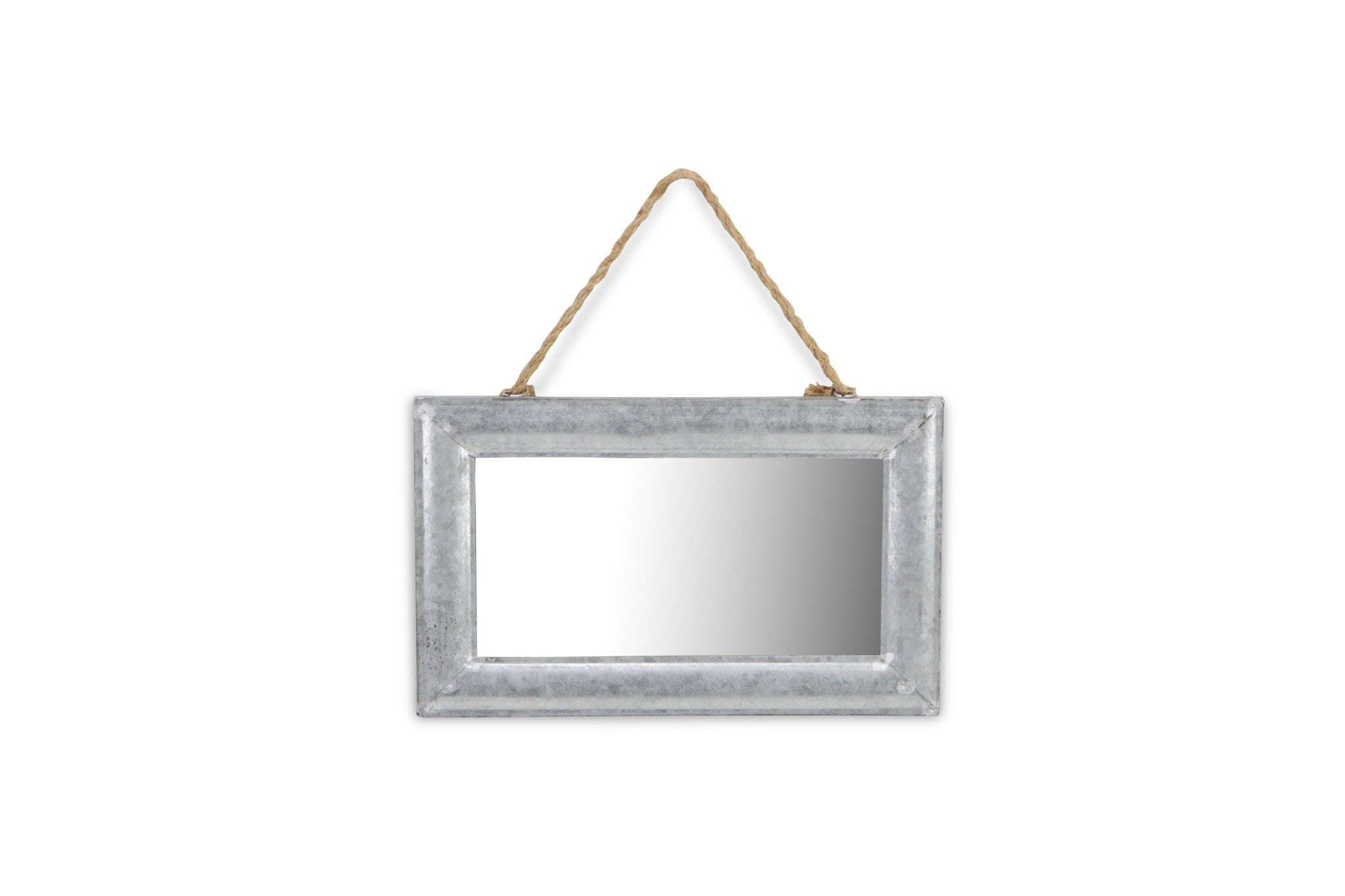 Galvanized Metal Hanging Wall Mirror | 8.5