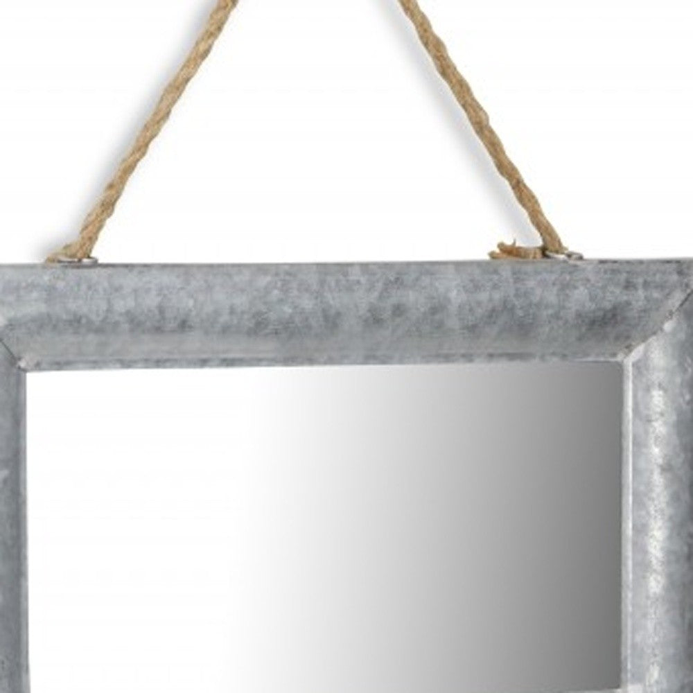 Galvanized Metal Hanging Wall Mirror | 8.5