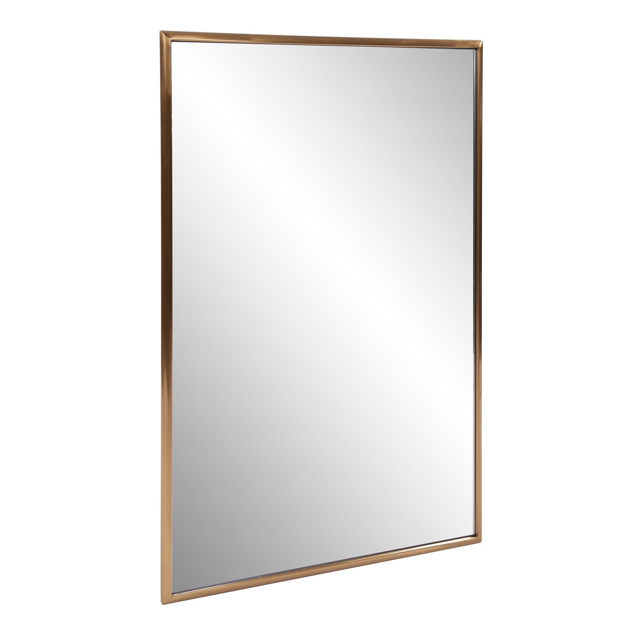 Antiqued Brushed Brass Rectangular Wall Mirror | 24