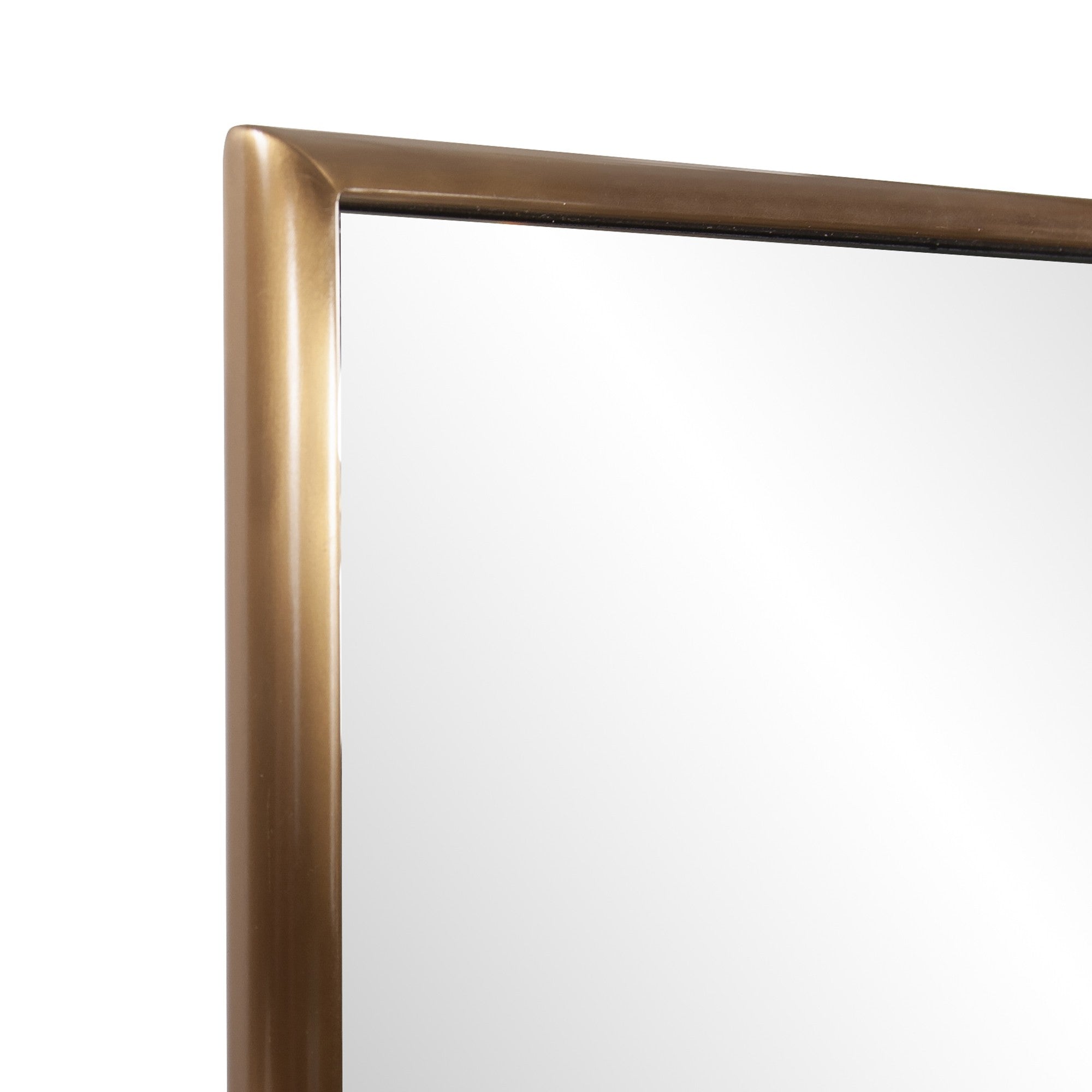 Antiqued Brushed Brass Rectangular Wall Mirror | 24