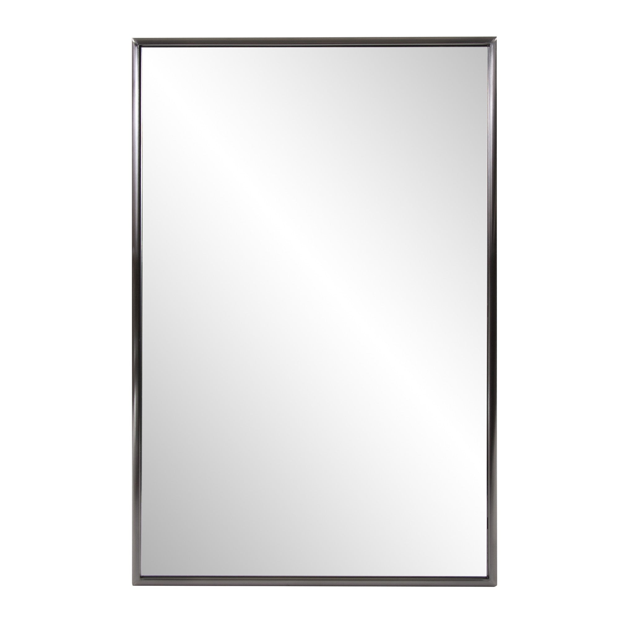 Brushed Titanium Rectangular Wall Mirror | 24