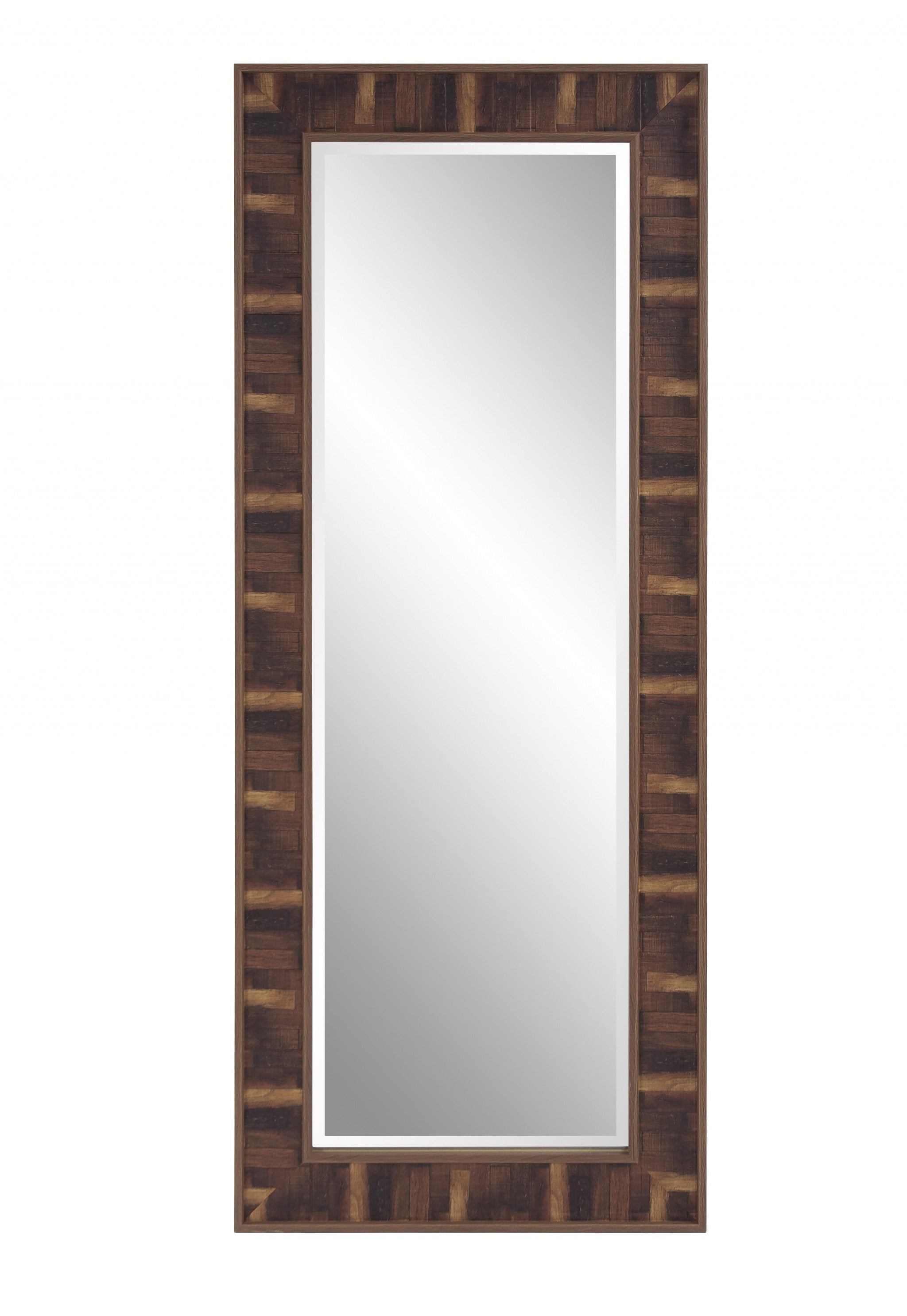 Rich Rustic Brown Faux Wood Full Body Wall Mirror | 24