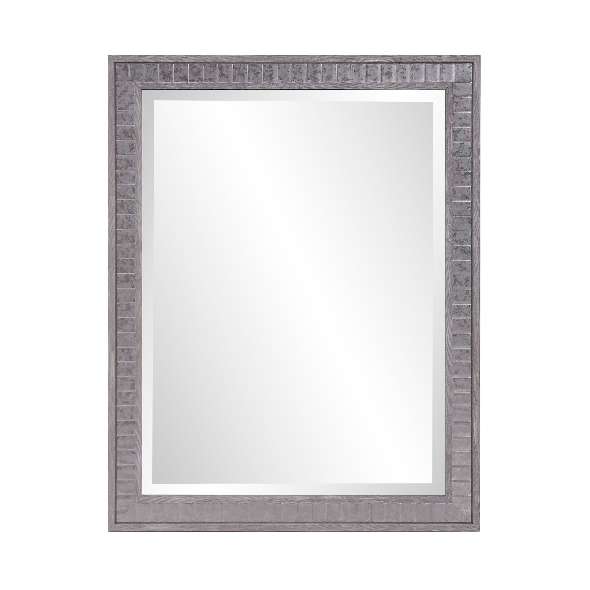 Warm Gray Faux Wood Rectangle Wall Mirror | 22