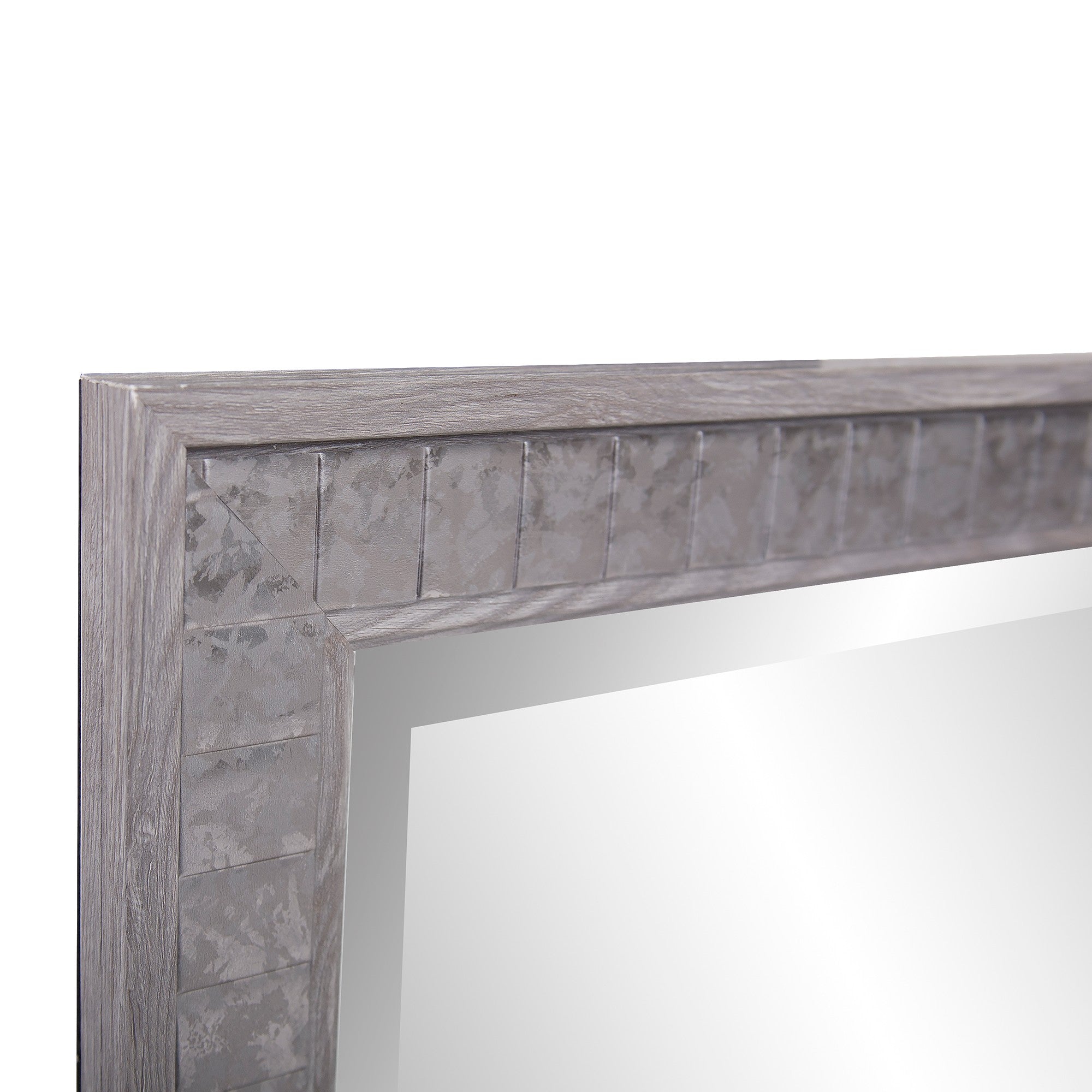 Warm Gray Faux Wood Rectangle Wall Mirror | 22