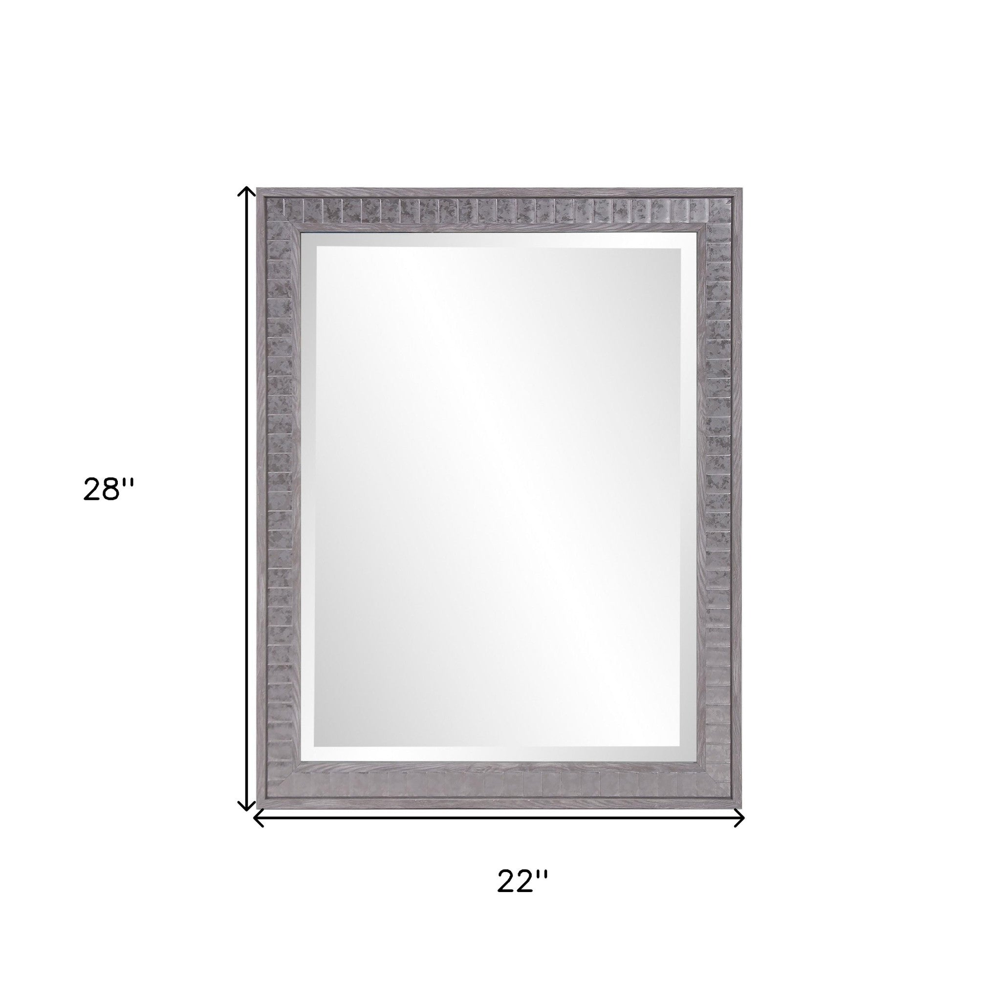 Warm Gray Faux Wood Rectangle Wall Mirror | 22