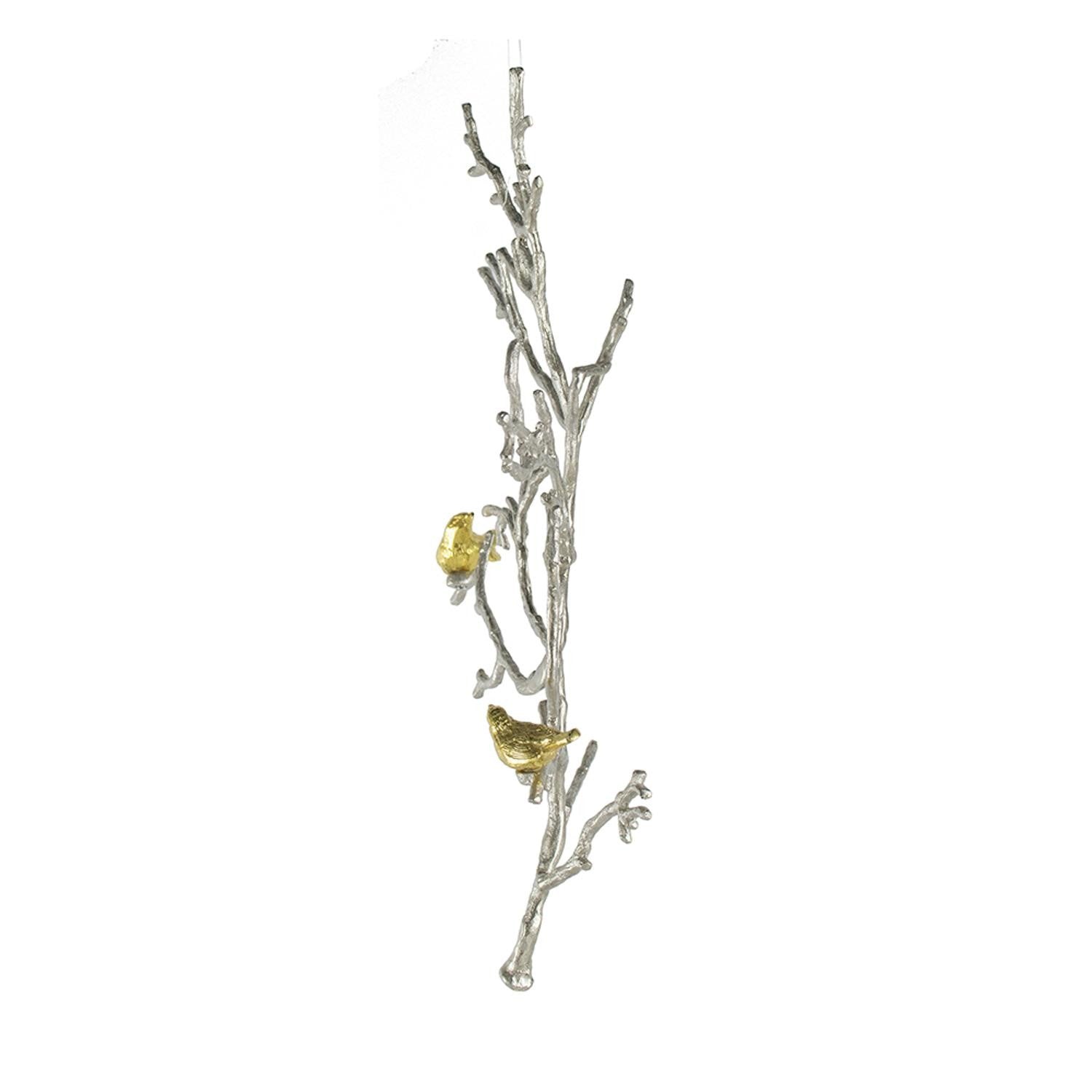 Modern Silver Branch and Golden Birds Wall Art | 17