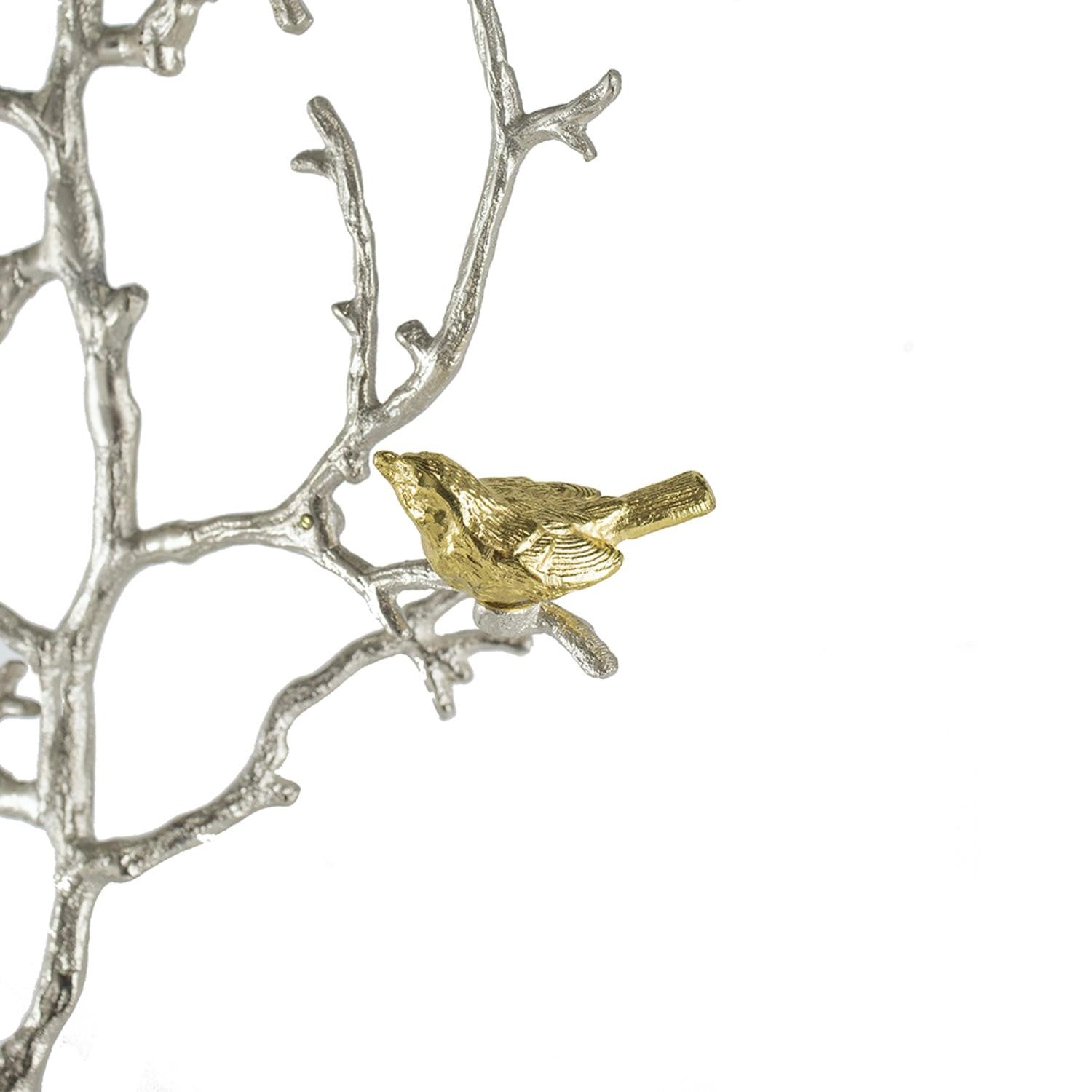 Modern Silver Branch and Golden Birds Wall Art | 17