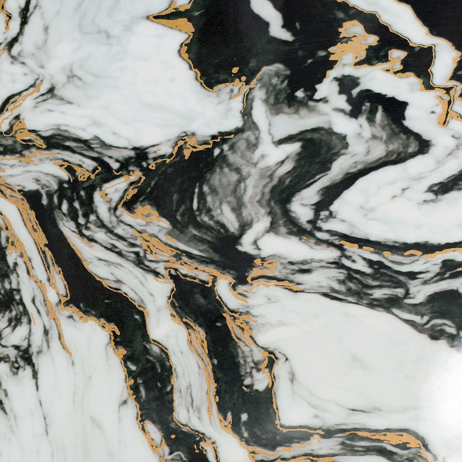 Set of 2 Ultra Modern White Black and Gold Marbleized Wall Art | 30.5